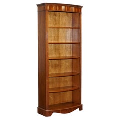 Vintage Tall Yew Open Bookcase with Adjustable Shelfs