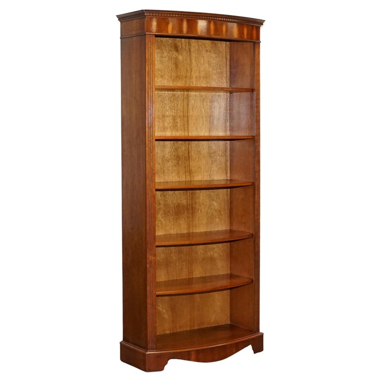 Vintage Tall Yew Open Bookcase with Adjustable Shelfs For Sale at 1stDibs
