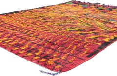 Vintage Talsint Moroccan Rug, Abstract Expressionism Meets Maximalist Style