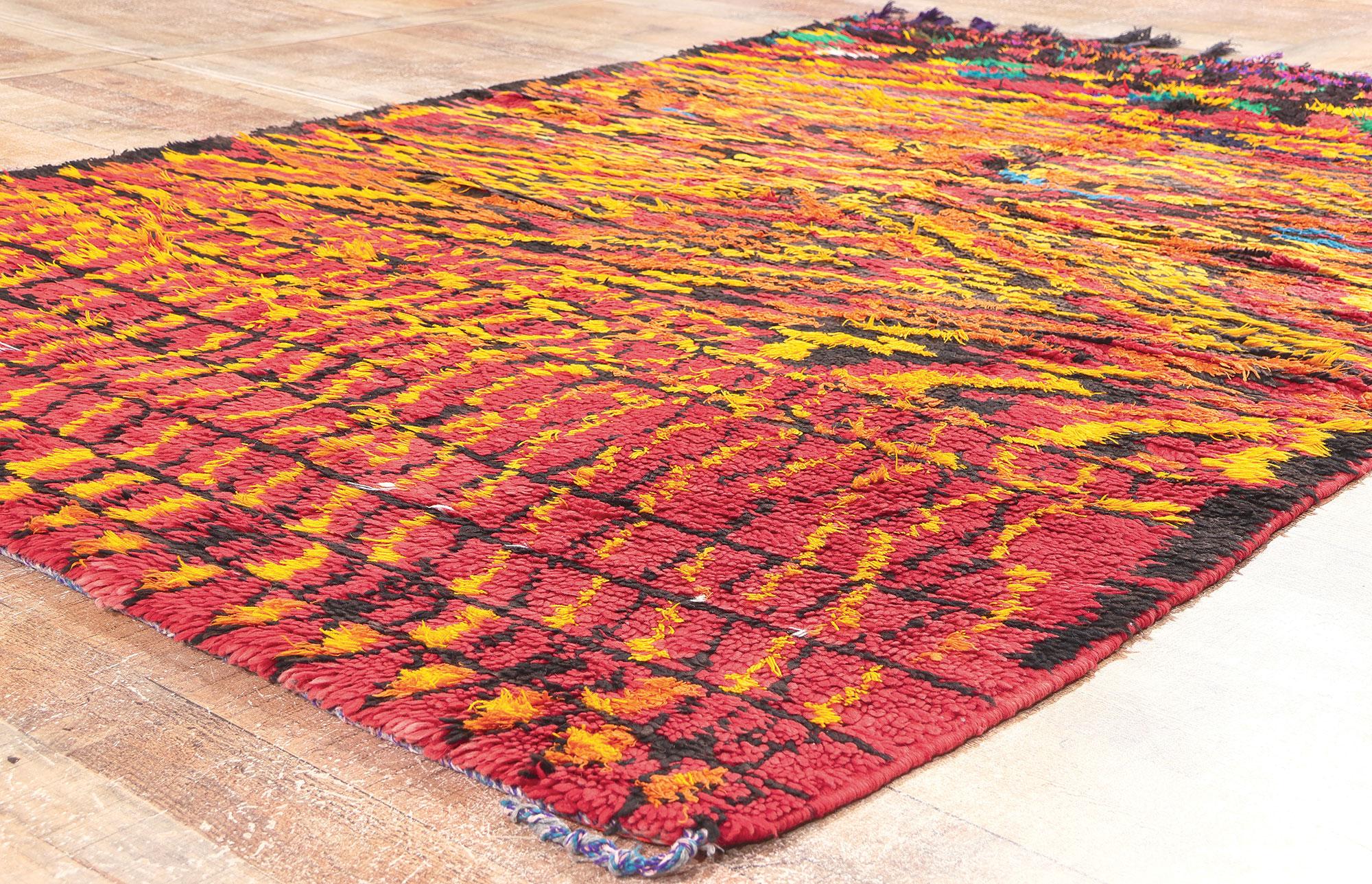Wool Vintage Talsint Moroccan Rug, Abstract Expressionism Meets Maximalist Style For Sale