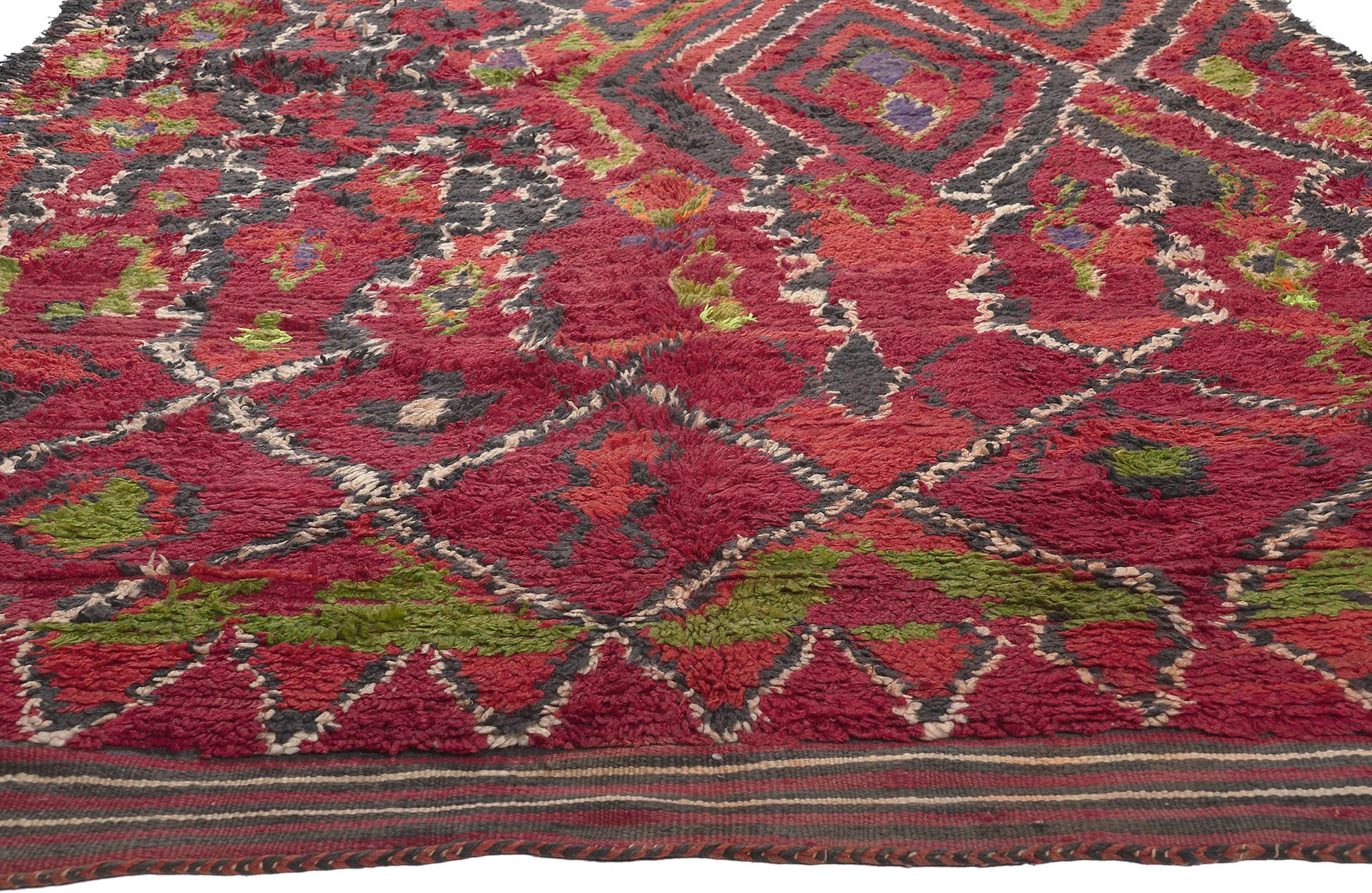 Tribal Vintage Talsint Moroccan Rug, Maximalist Style Meets Abstract Expressionism For Sale