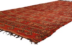 Alfombra marroquí vintage Talsint, el cubismo de mediados de siglo se une al encanto tribal