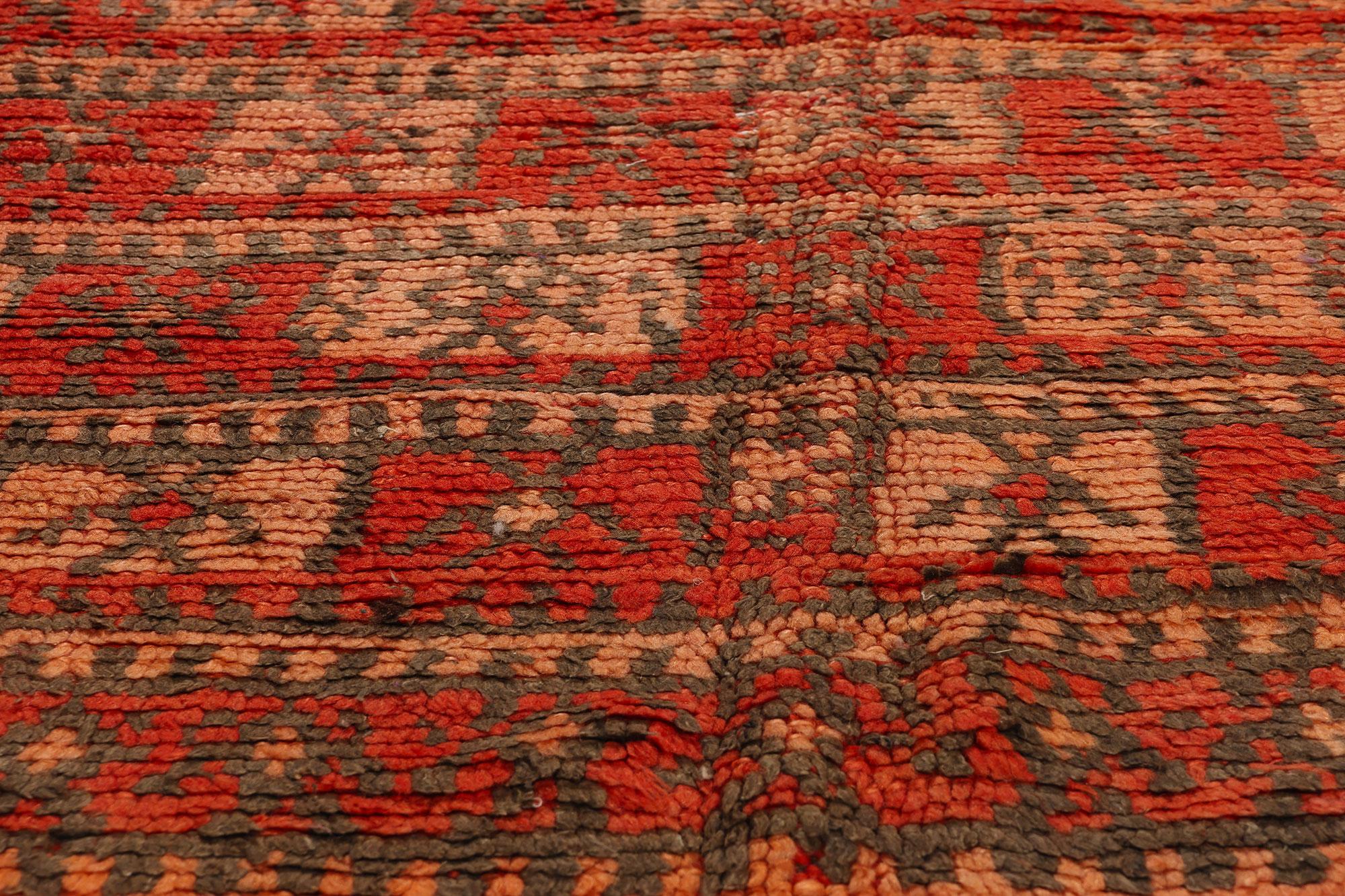 Vintage Talsint Moroccan Rug, Midcentury Cubism Meets Tribal Enchantment In Good Condition For Sale In Dallas, TX