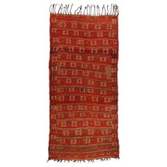 Vintage Talsint Moroccan Rug, Midcentury Cubism Meets Tribal Enchantment
