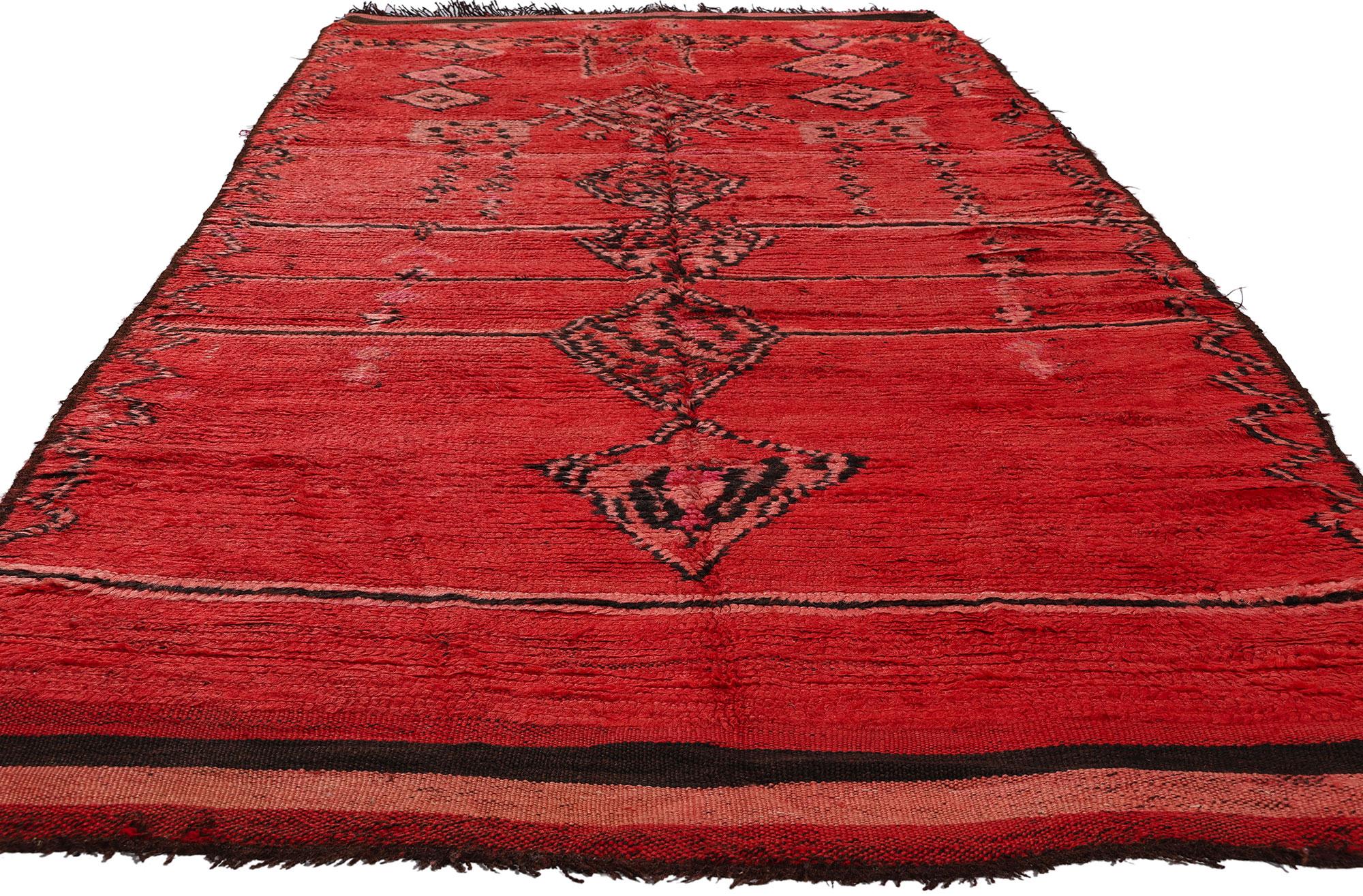 Marokkanischer Talsint-Teppich im Vintage-Stil, Midcentury Modern trifft auf Stammeskunst-Enchantment (Böhmisch) im Angebot