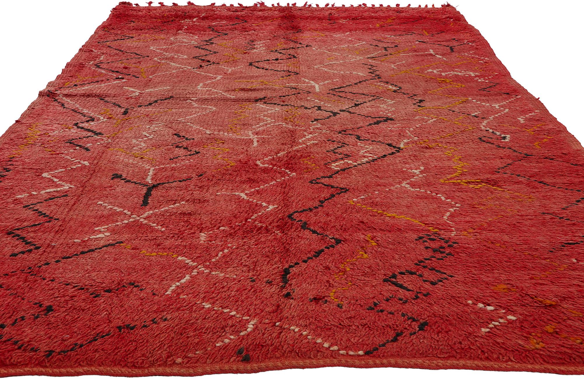 Alfombra marroquí vintage Talsint, la modernidad de mediados de siglo se une al encanto tribal Bohemio en venta