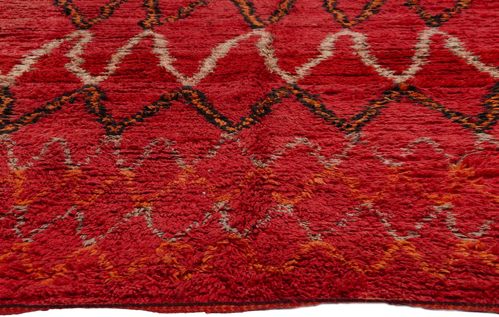 Vintage Talsint Moroccan Rug, Midcentury Modern Meets Tribal Enchantment In Good Condition For Sale In Dallas, TX