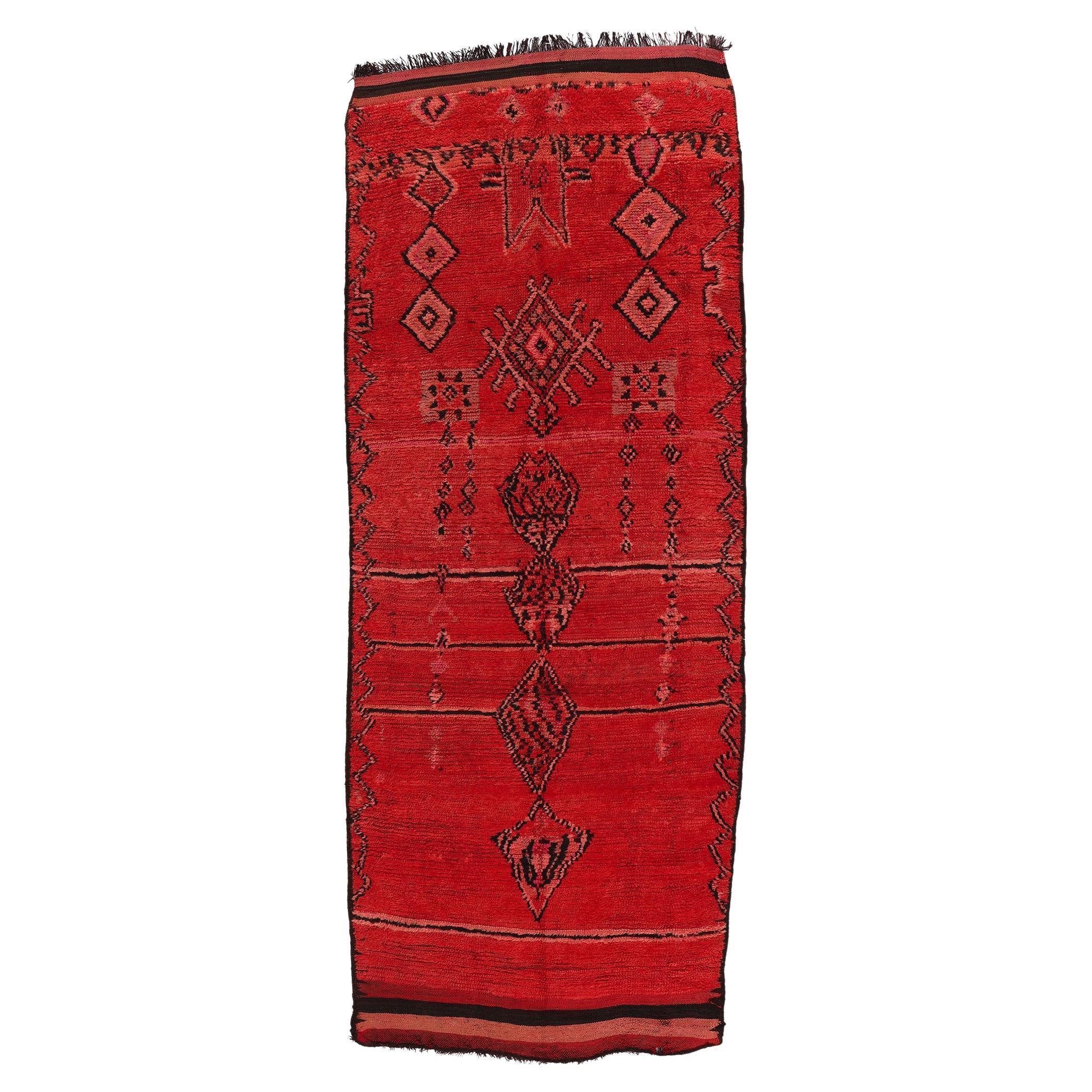 Marokkanischer Talsint-Teppich im Vintage-Stil, Midcentury Modern trifft auf Stammeskunst-Enchantment