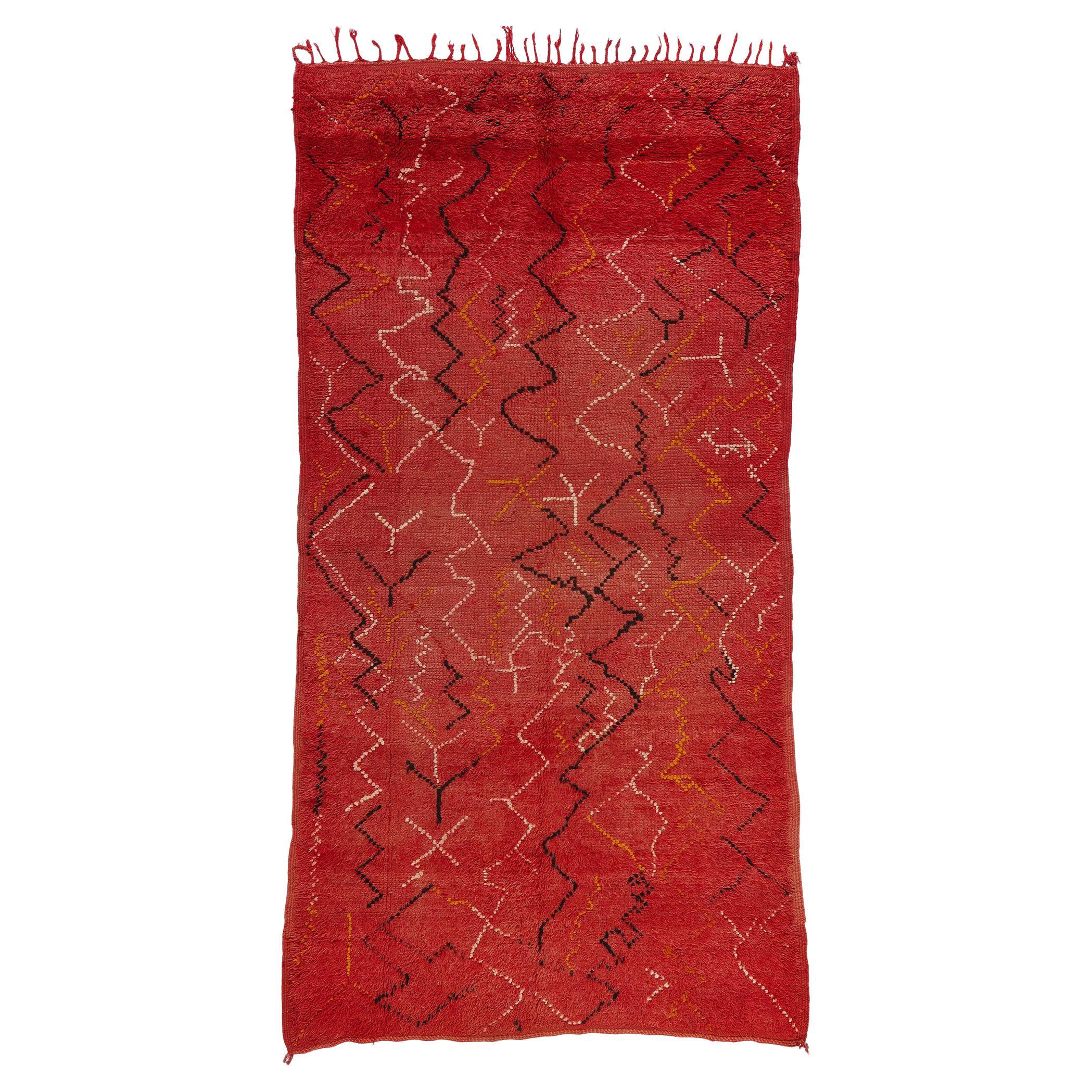 Vintage Talsint Moroccan Rug, Midcentury Modern Meets Tribal Enchantment
