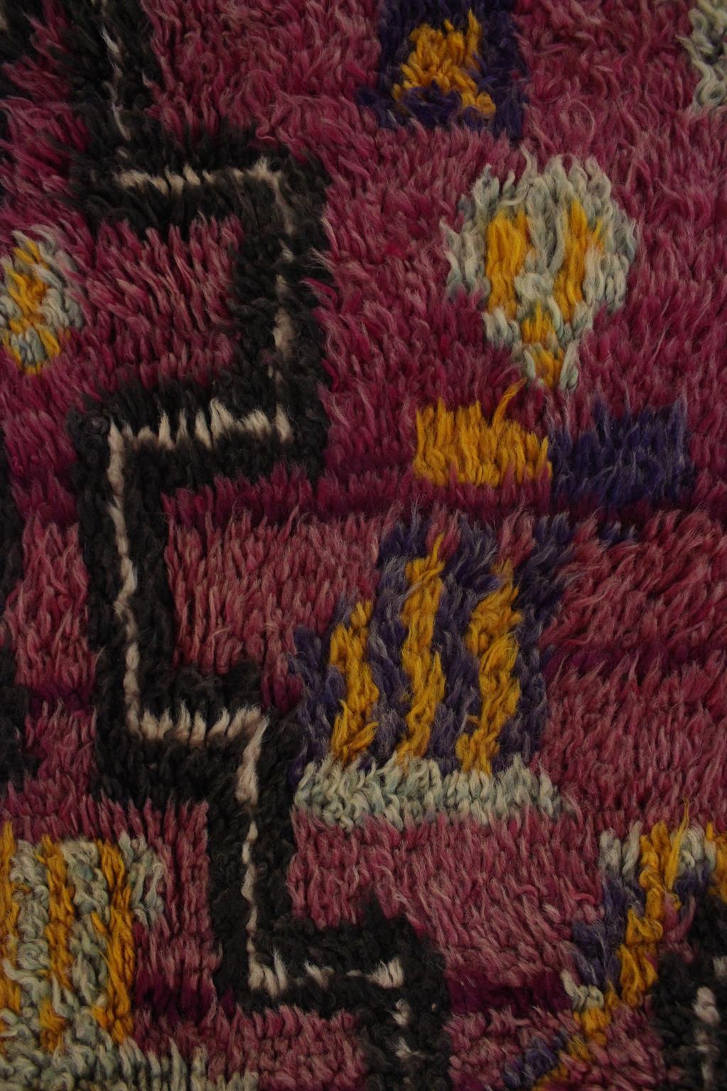 Vintage Moroccan Talsint rug - Wine purple - 6.2x12feet / 190x365cm For Sale 6