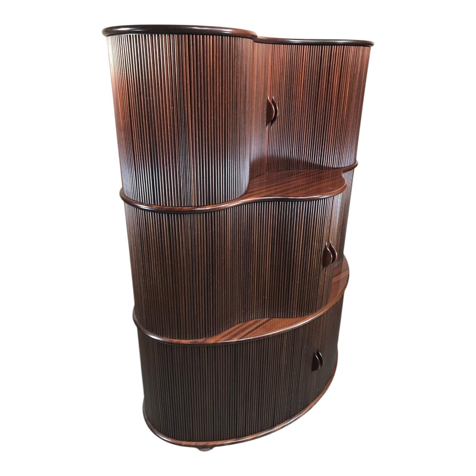 Armario vintage con puerta de tambor de Robert and Trix Haussmann, 1977 Suizo en venta
