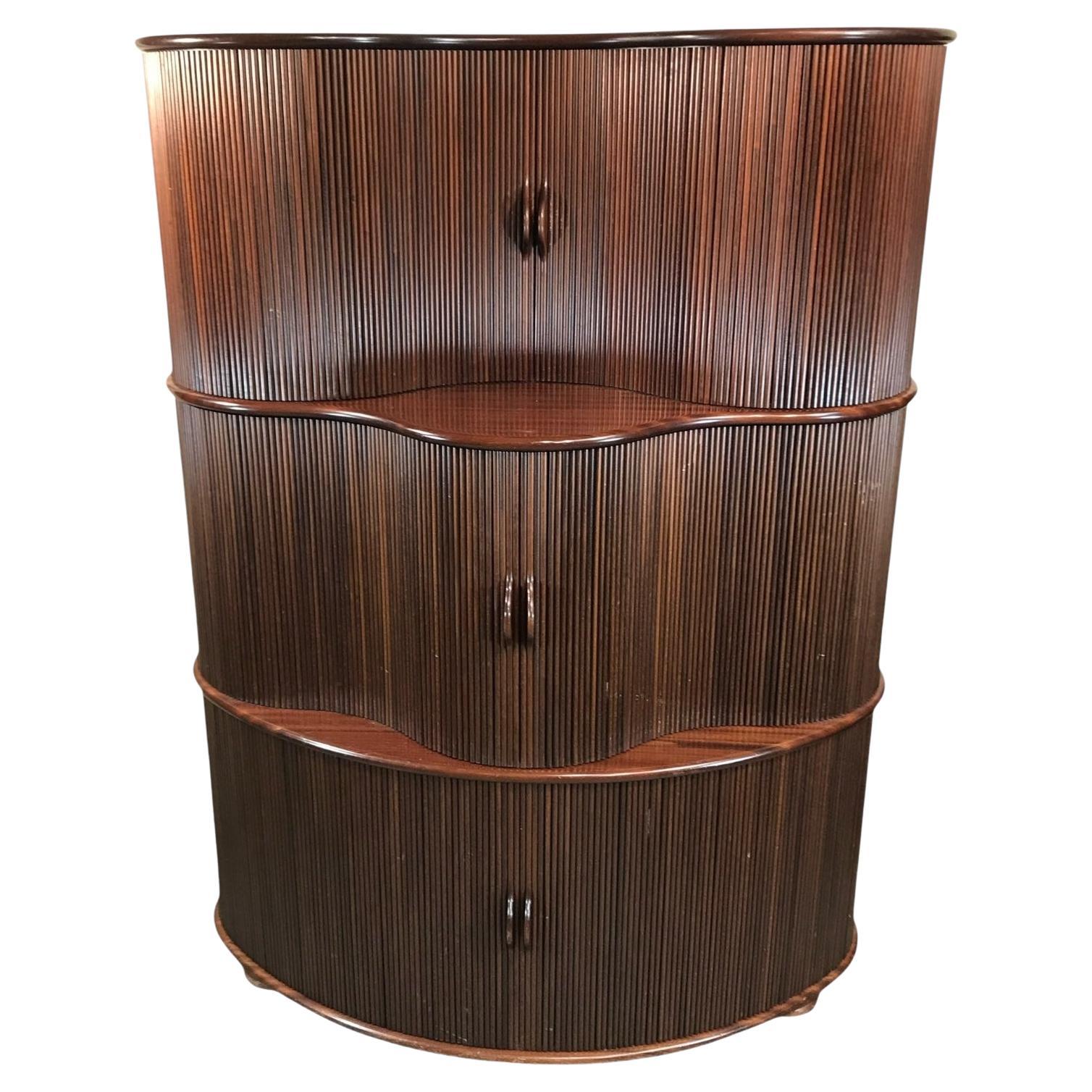 Vintage Tambour Door Cabinet by Robert and Trix Haussmann, 1977