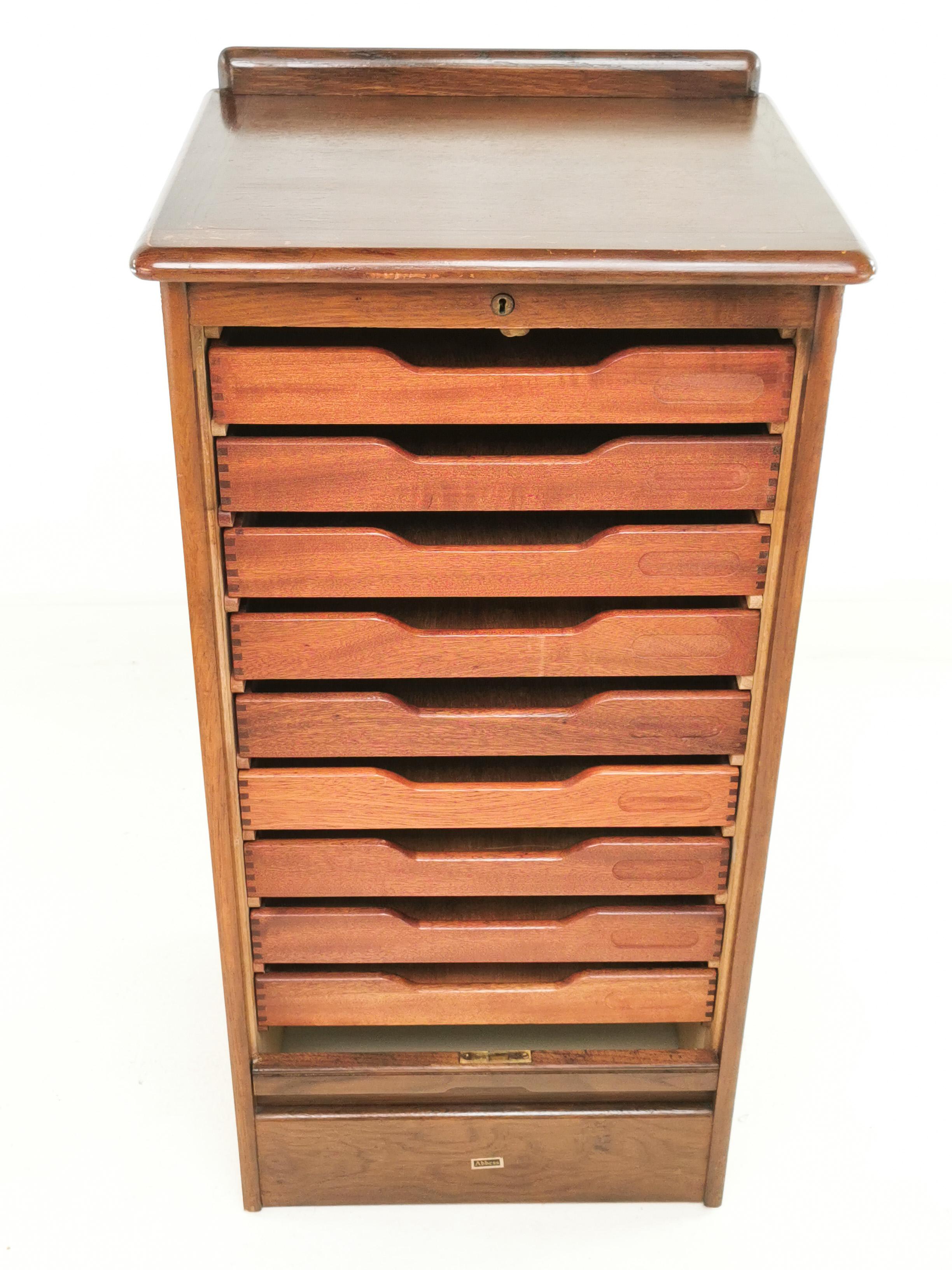vintage tambour cabinet