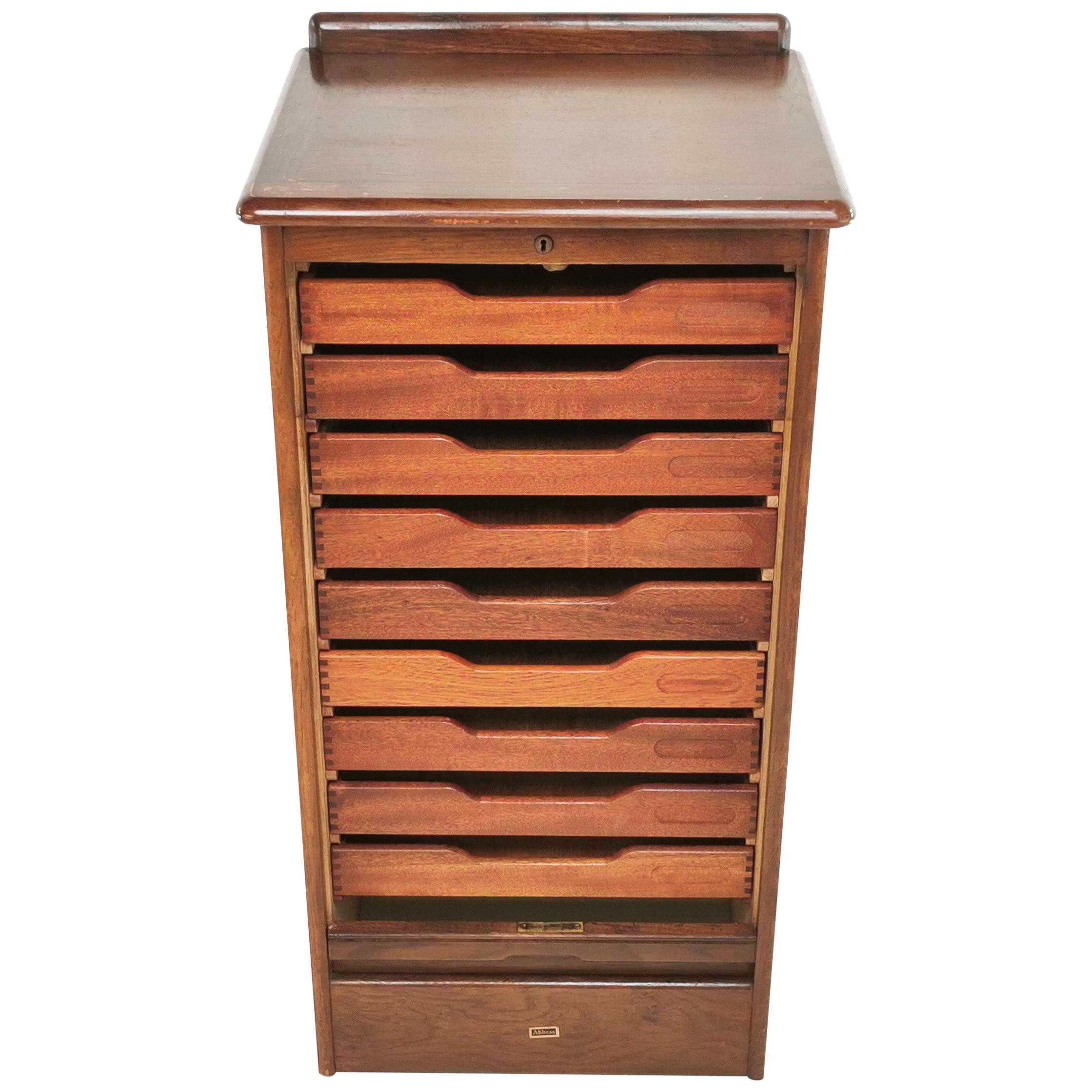 Vintage Tambour Haberdashery Office Filing Cabinet by Abbess, 1940