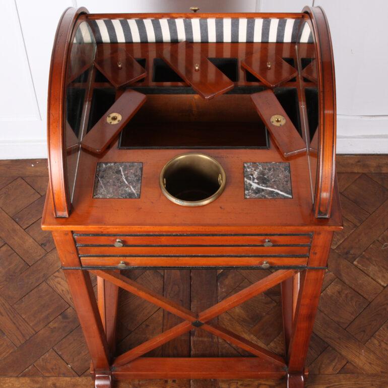 Campaign Vintage Tambour Roll Bar Liquor Cabinet