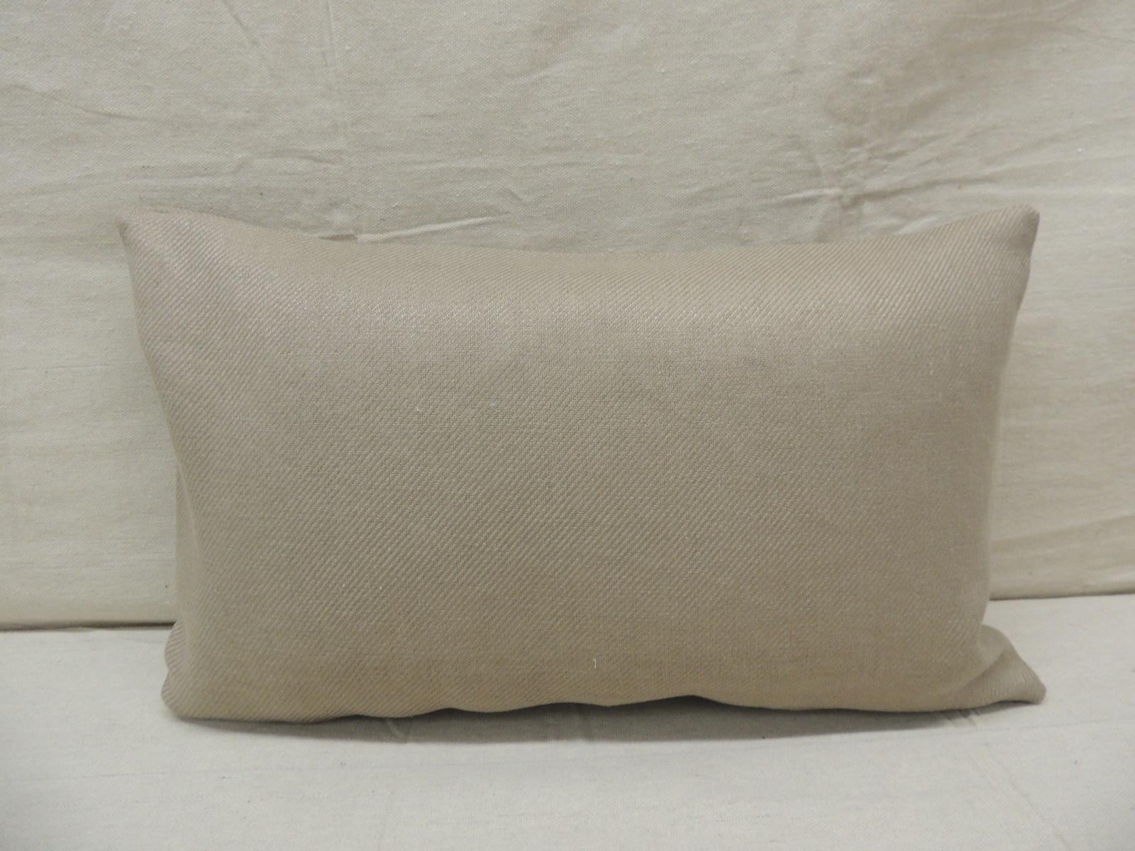 Vintage Tan and Black African Kuba Lumbar Decorative Pillow In Fair Condition In Oakland Park, FL