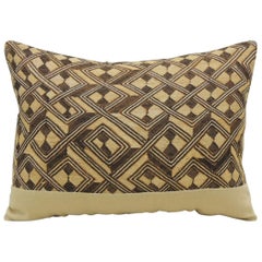 tan bolster pillow Vintage Tan and Brown African Kuba Decorative Bolster Pillow