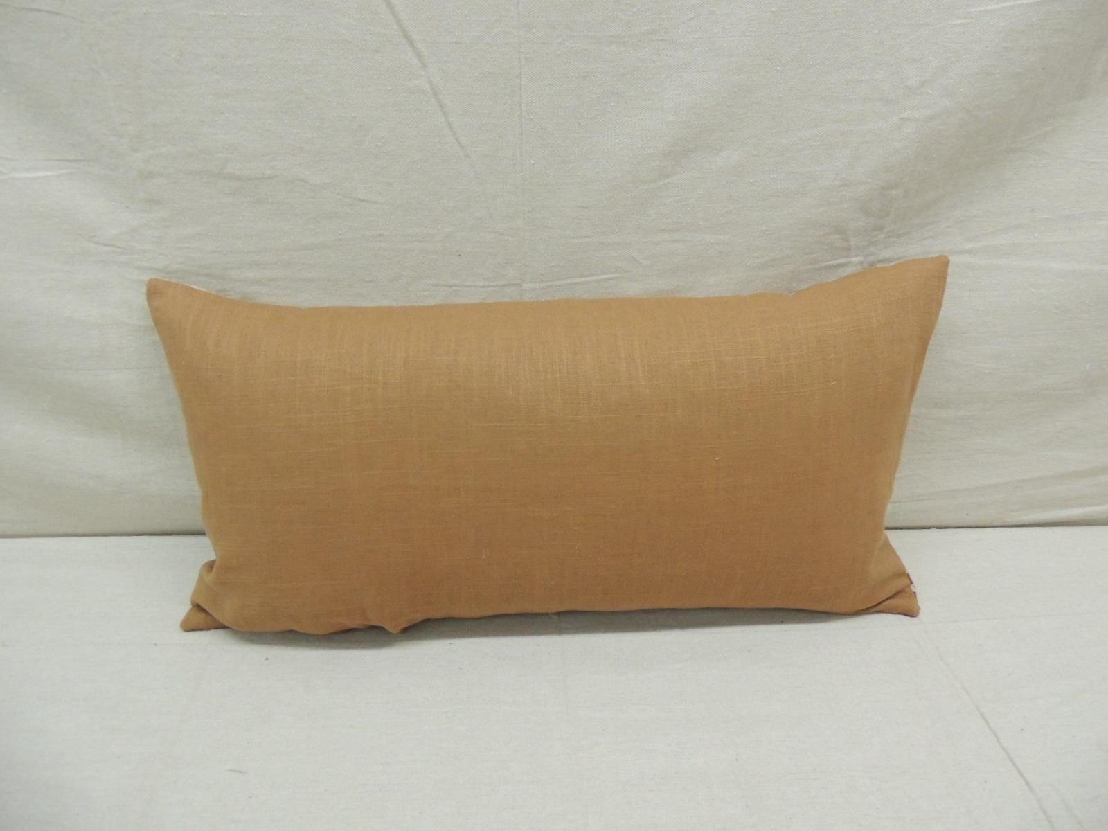Vintage Tan and Brown Woven Ewe Stripweaves African Bolster Decorative Pillow In Good Condition In Oakland Park, FL
