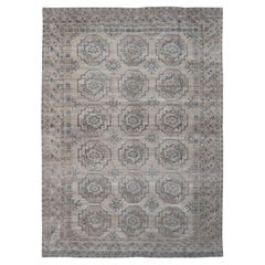 Vintage Tan Brown Distressed Wool Rug 8'9''x11'9''