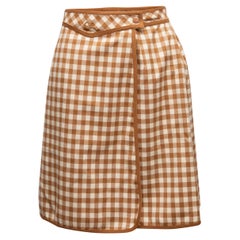 Vintage Tan & Creme Courreges Gingham Wickelrock