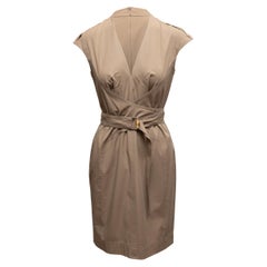Vintage Tan Gucci Cap Sleeve Wrap Dress Size IT 42