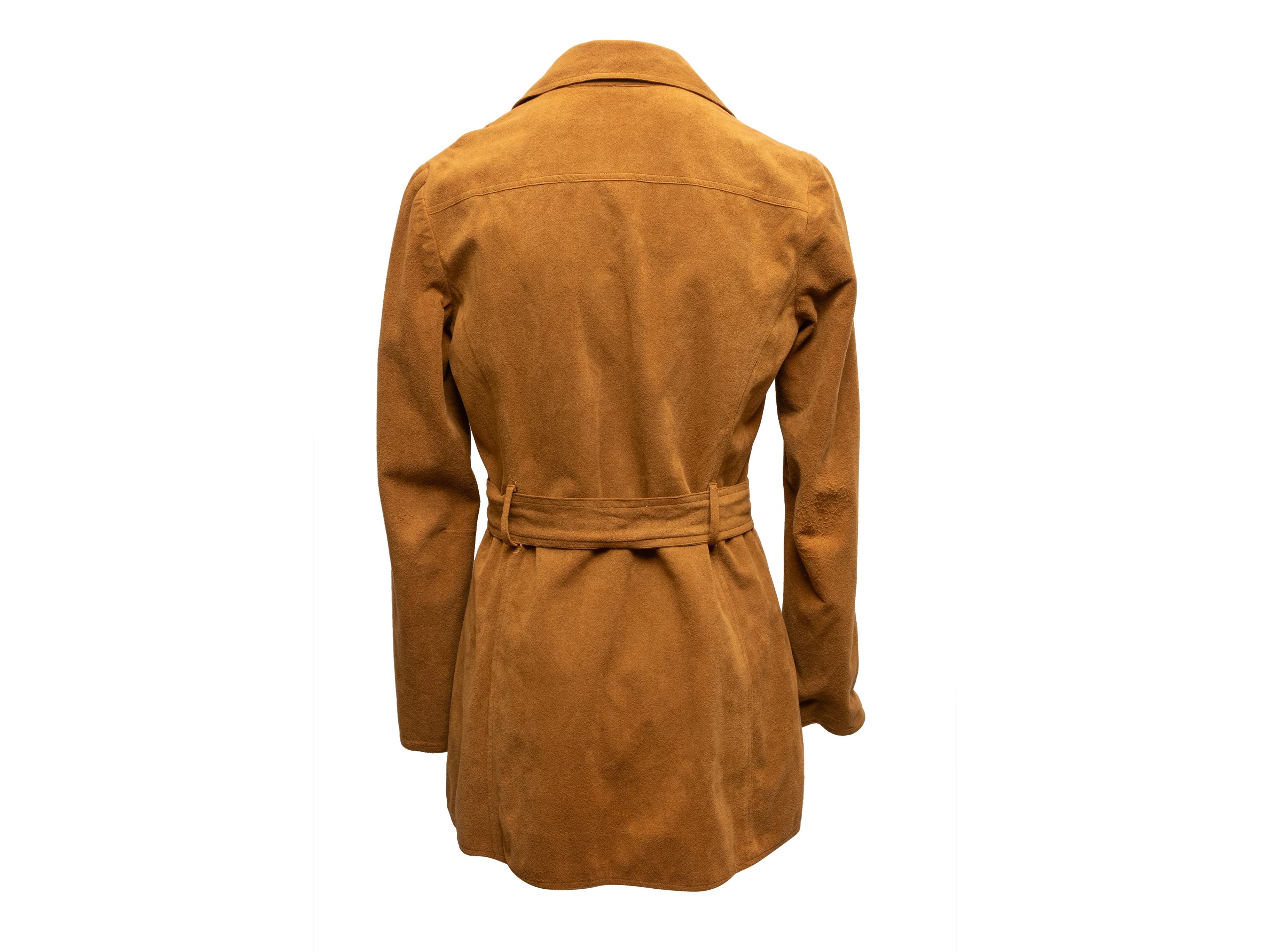 Vintage Tan Halston Ultrasuede 1970s Jacket Size US S In Good Condition In New York, NY