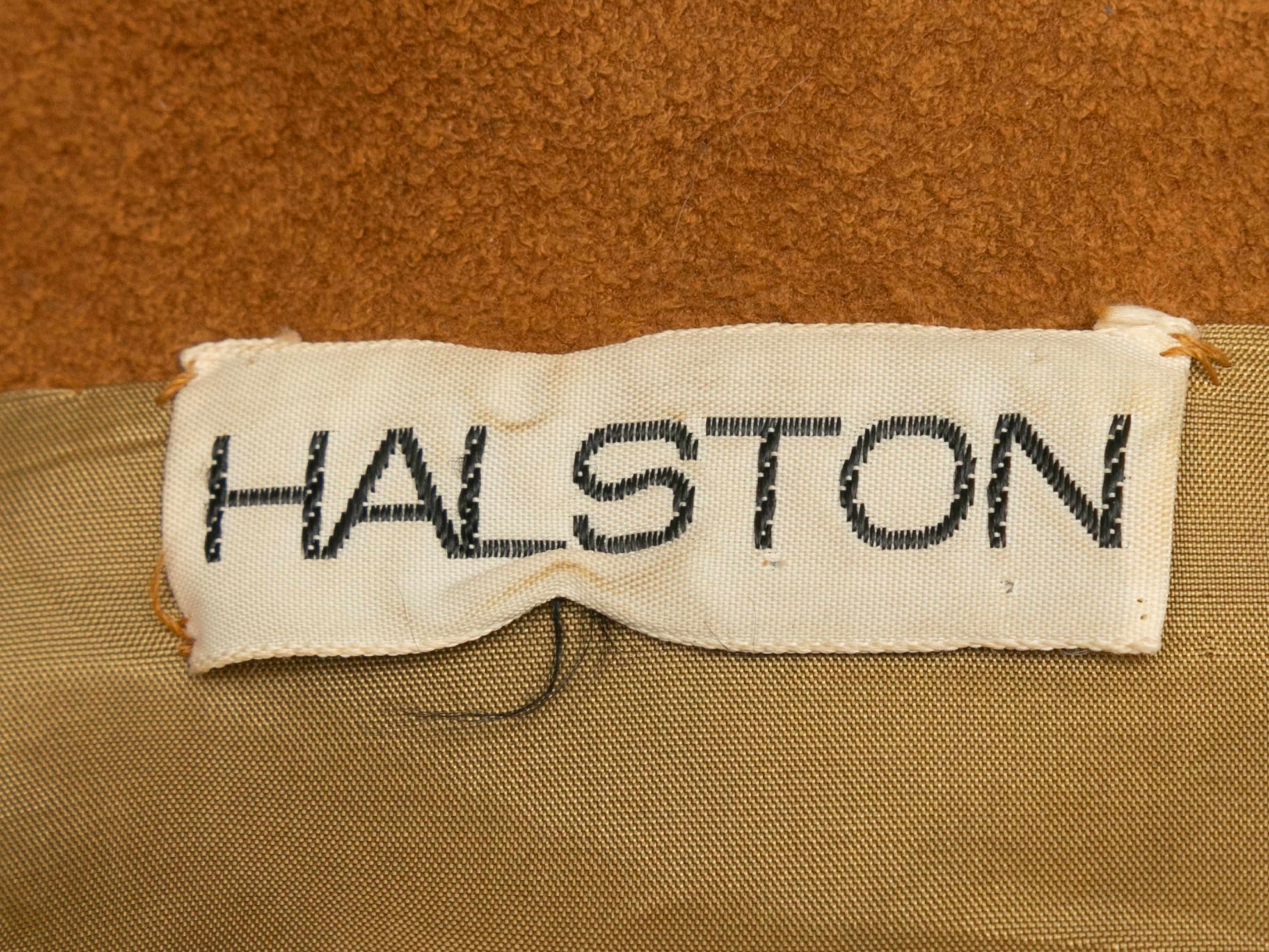 Women's Vintage Tan Halston Ultrasuede 1970s Jacket Size US S