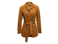 Vintage Tan Halston Ultrasuede 1970s Jacket Size US S