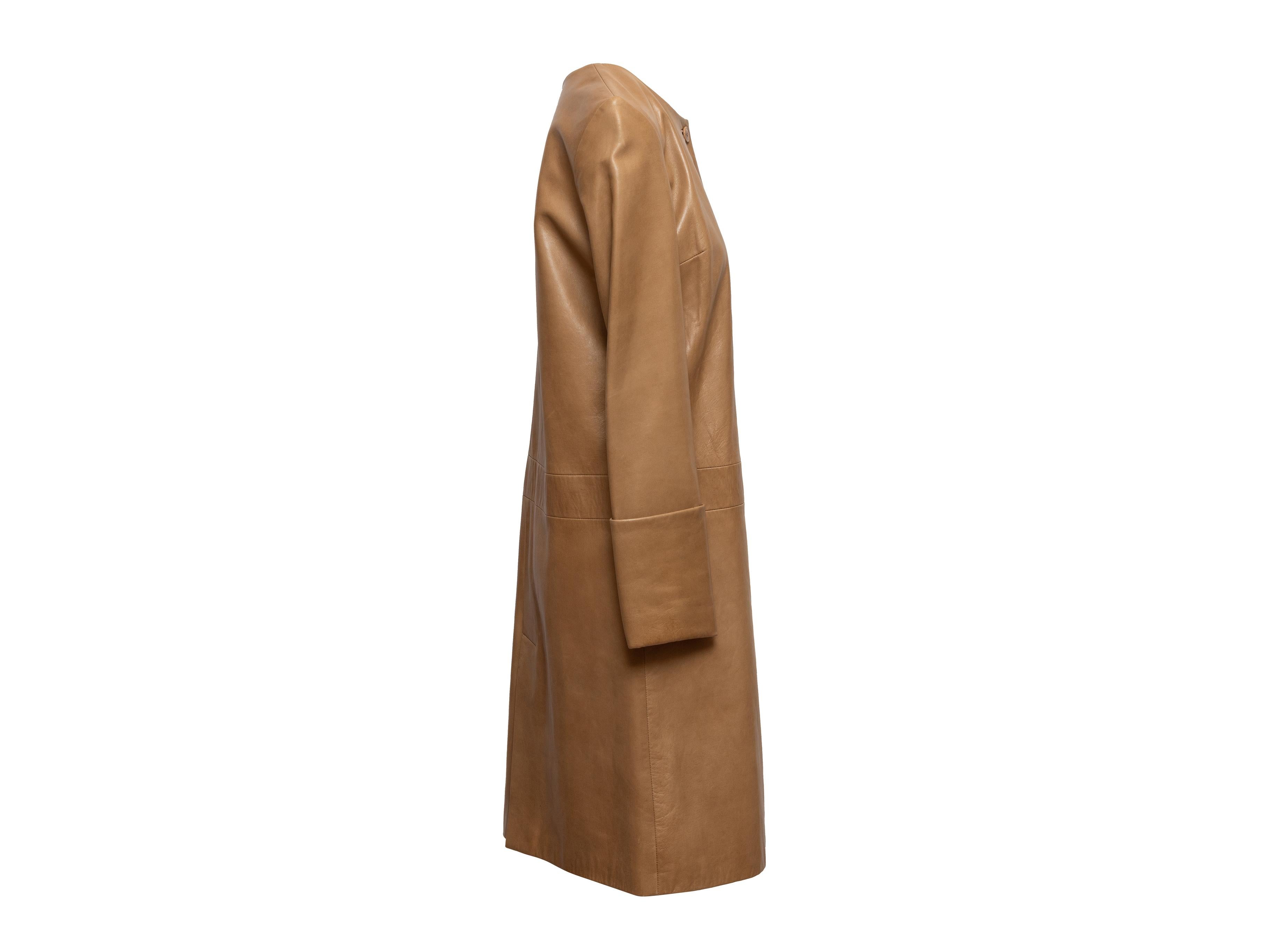 Women's Vintage Tan Helmut Lang Fall/Winter 2000 Leather Coat For Sale