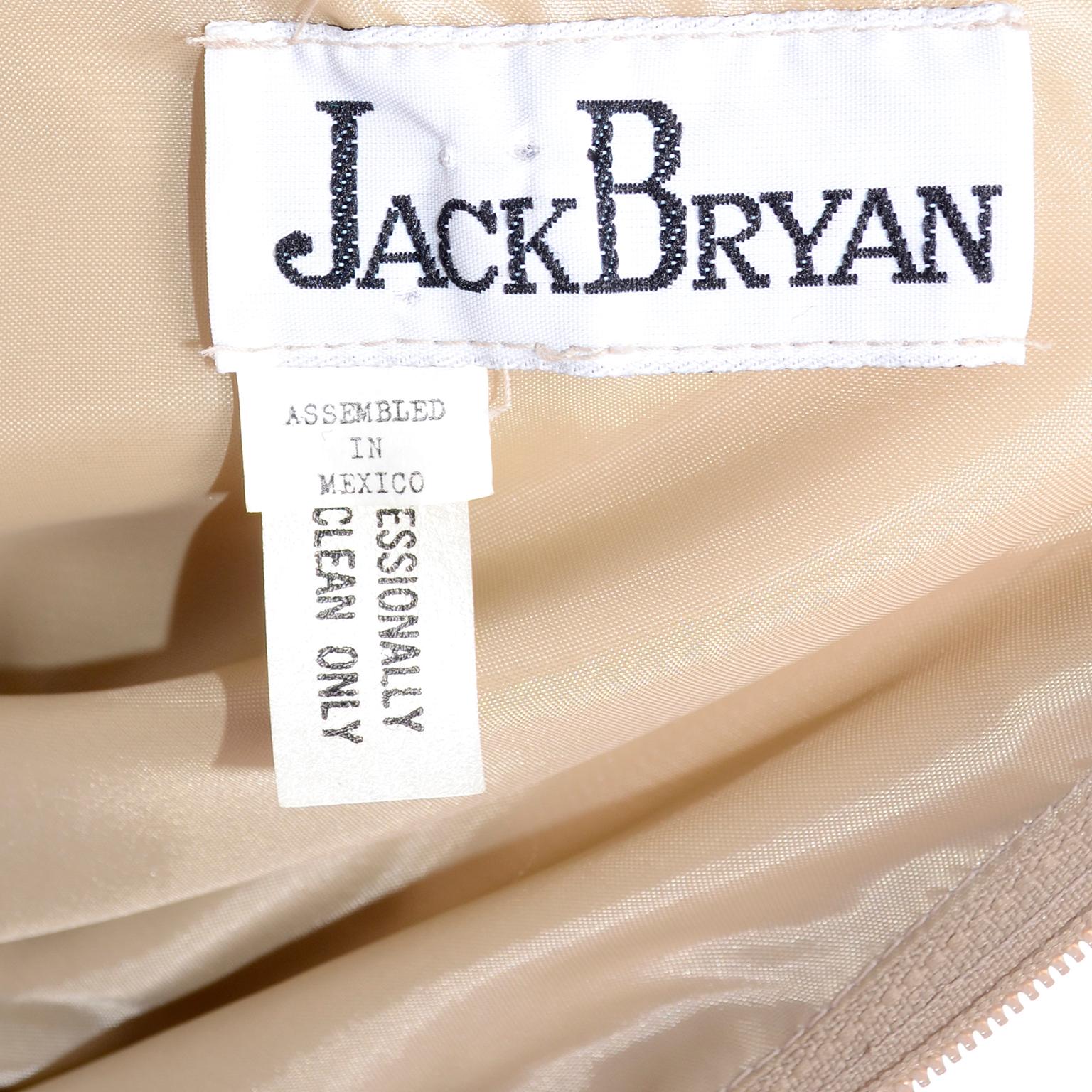Vintage Tan Jack Bryan 1920s Style Beaded Dress With Sheer Chiffon Jacket 5