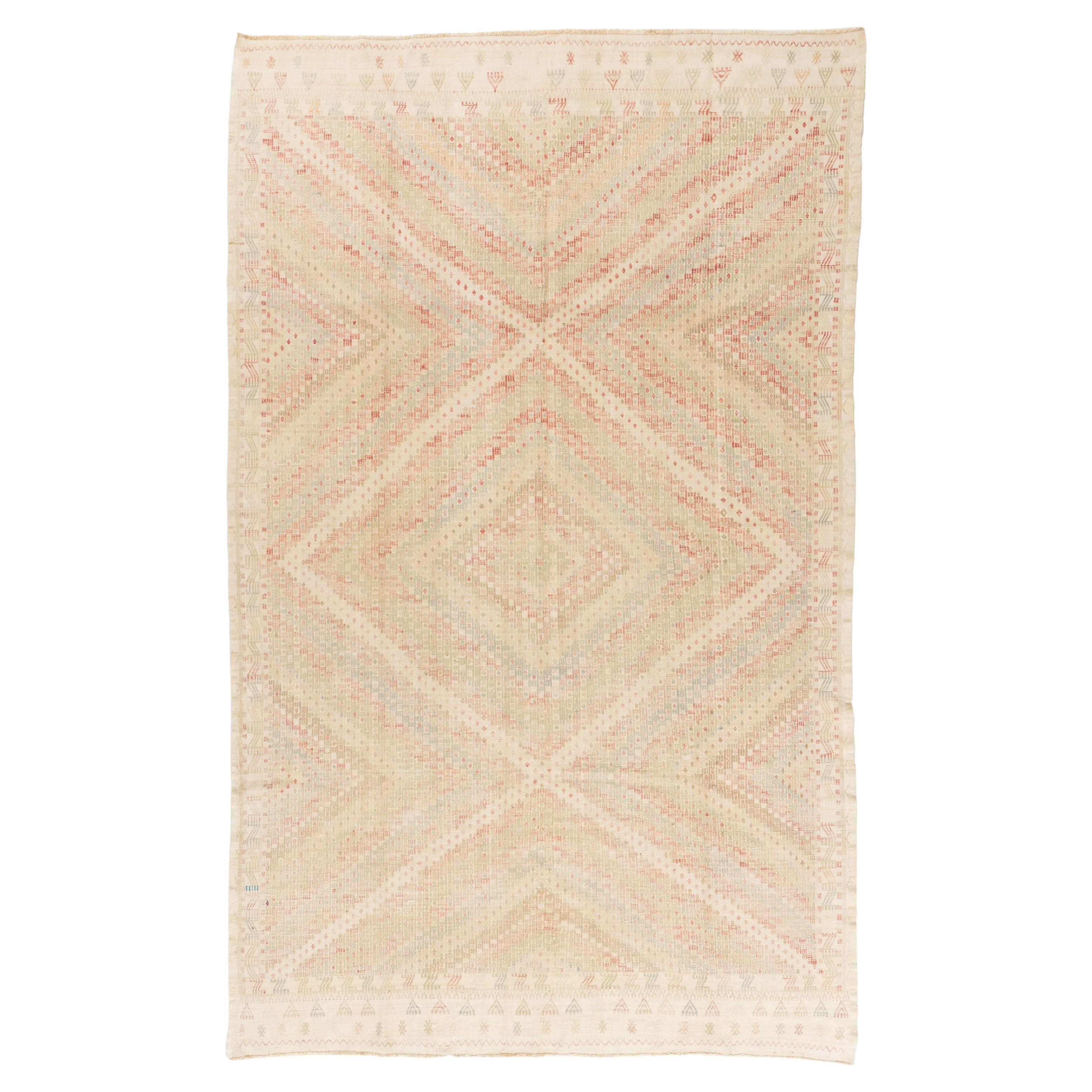 Vintage Tan Jajim Rug 6'7 X 10'4 For Sale