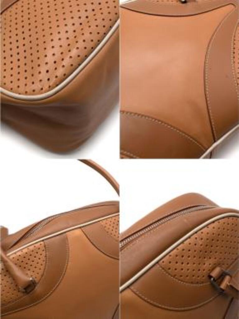Vintage tan leather Bauletto bag For Sale 1