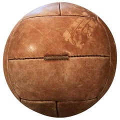 Vintage Tan Leather Medicine Ball