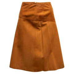 Vintage Tan Loewe A-Line Suede Skirt Size EU 44