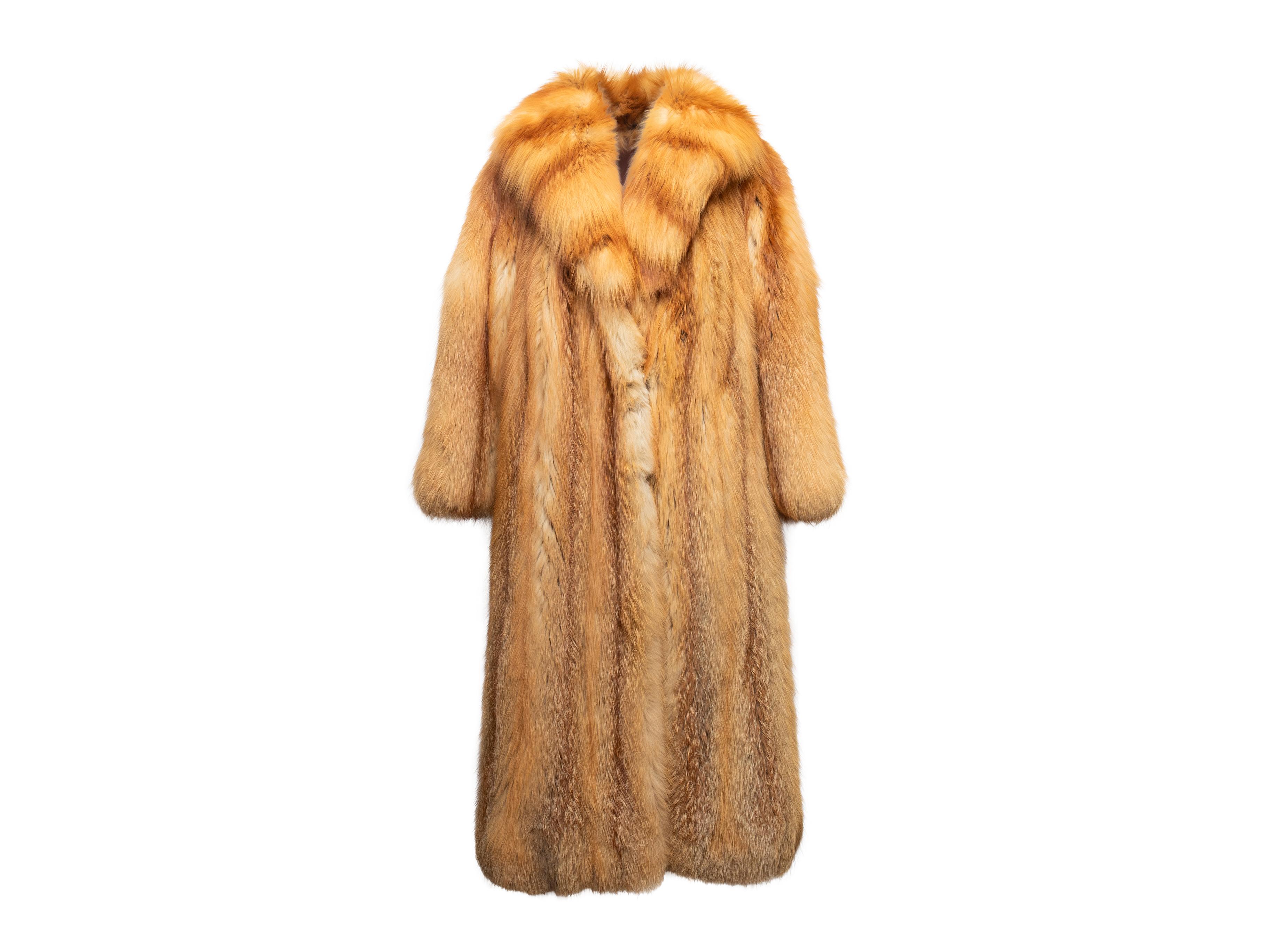 Cappotto vintage in pelliccia di volpe lunga e abbronzata. Collo a scialle. Busto 38