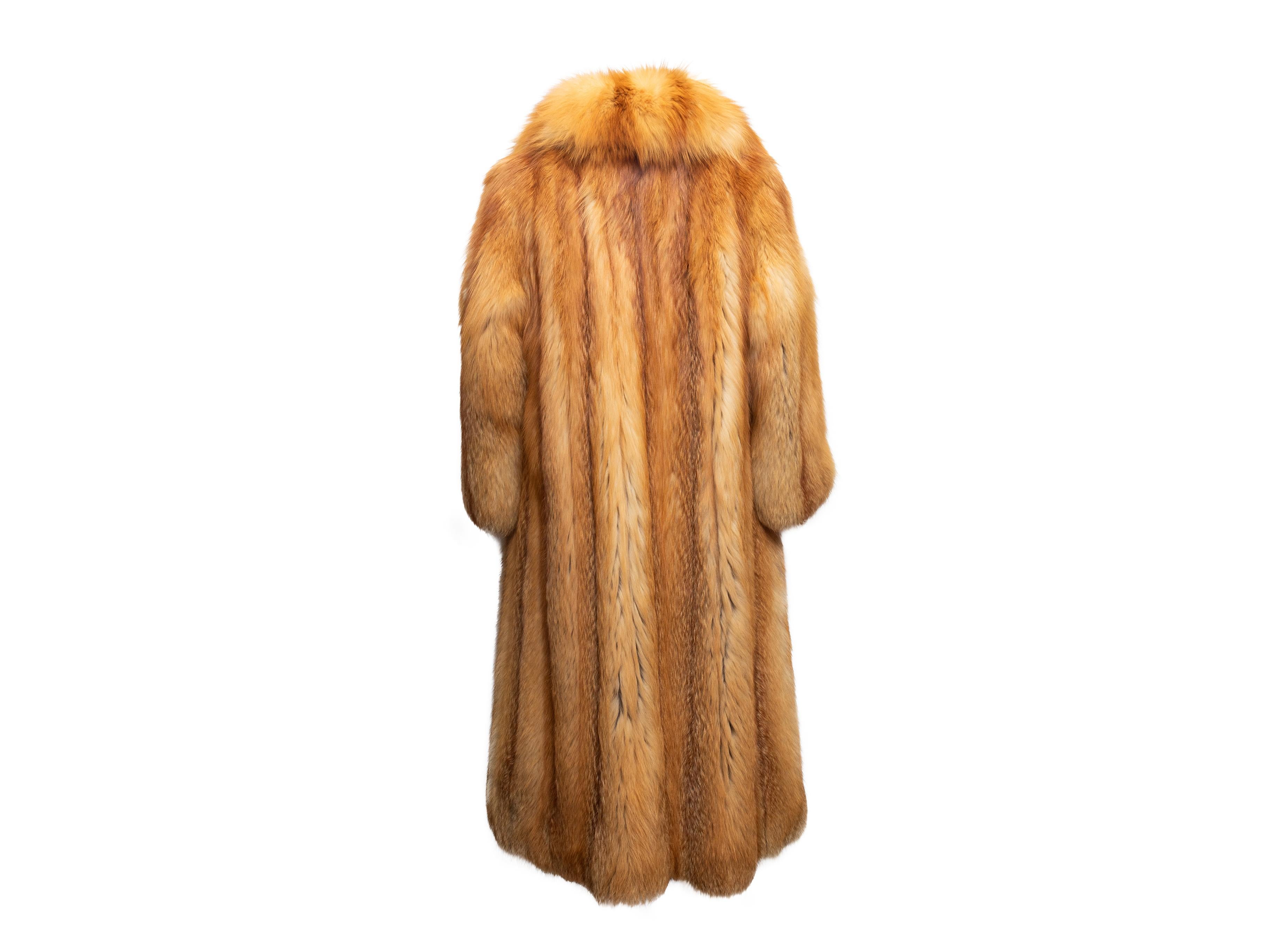 Vintage Tan Long Fox Fur Coat taglia US S In condizioni buone in vendita a New York, NY