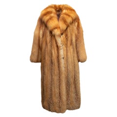 Vintage Tan Long Fox Fur Coat taglia US S