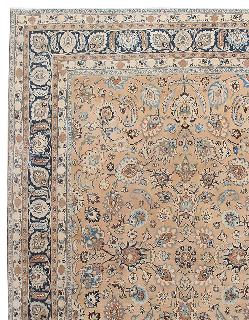 Vintage Tan Persian Meshad Rug 10'1 x 12'11 (20. Jahrhundert) im Angebot