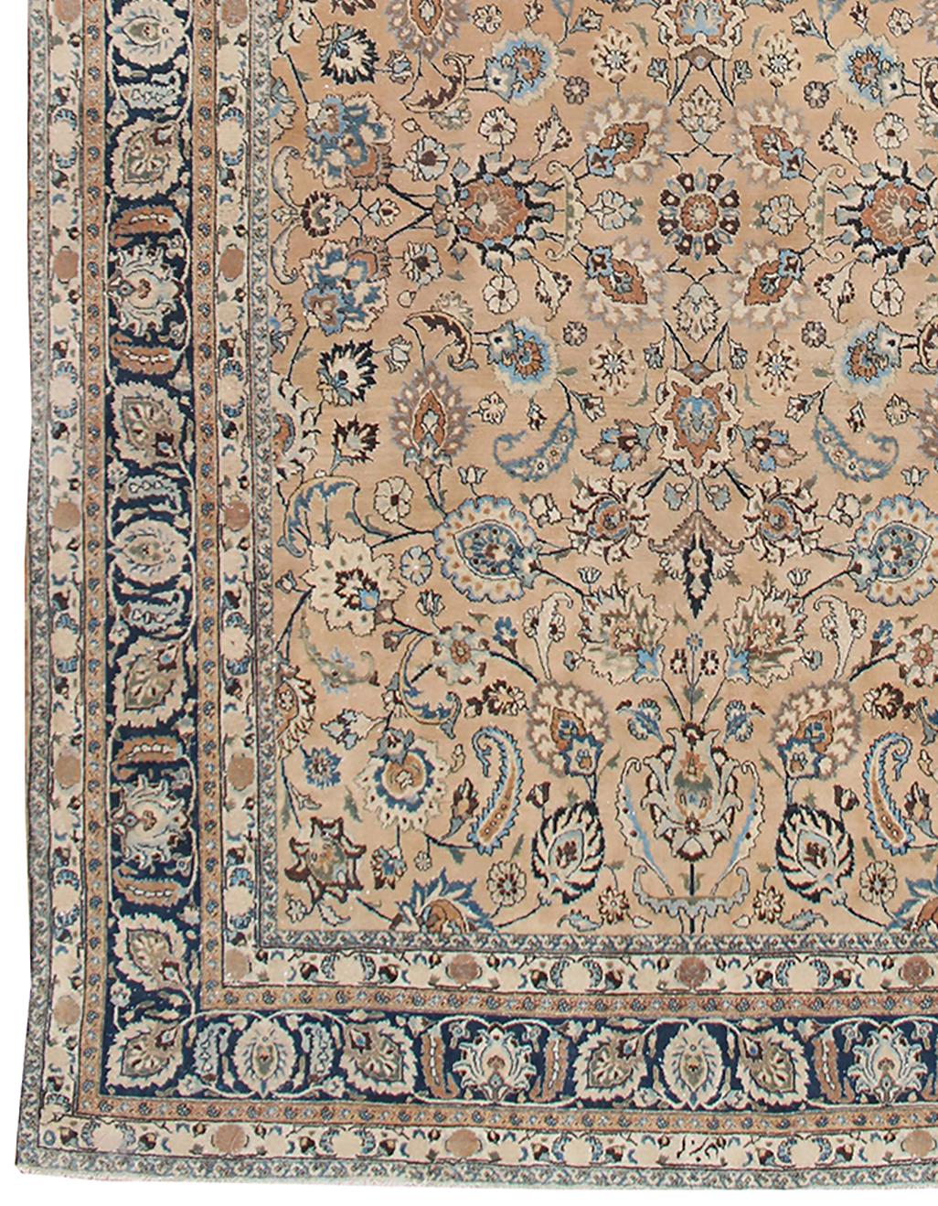 Vintage Tan Persian Meshad Rug 10'1 x 12'11 (Wolle) im Angebot