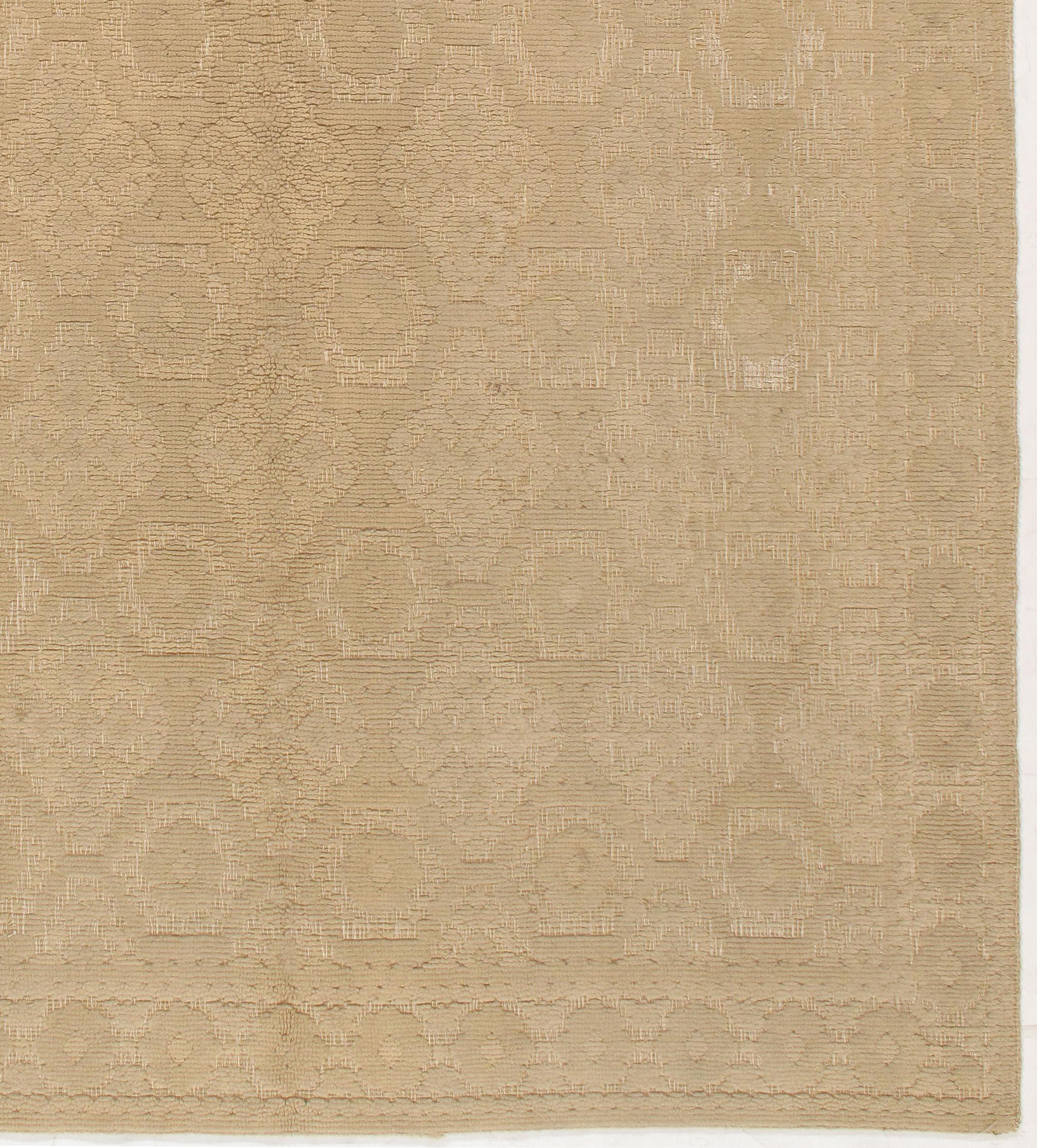 Vintage Tan Spanisch Teppich 7' x 9'2 (Wolle) im Angebot