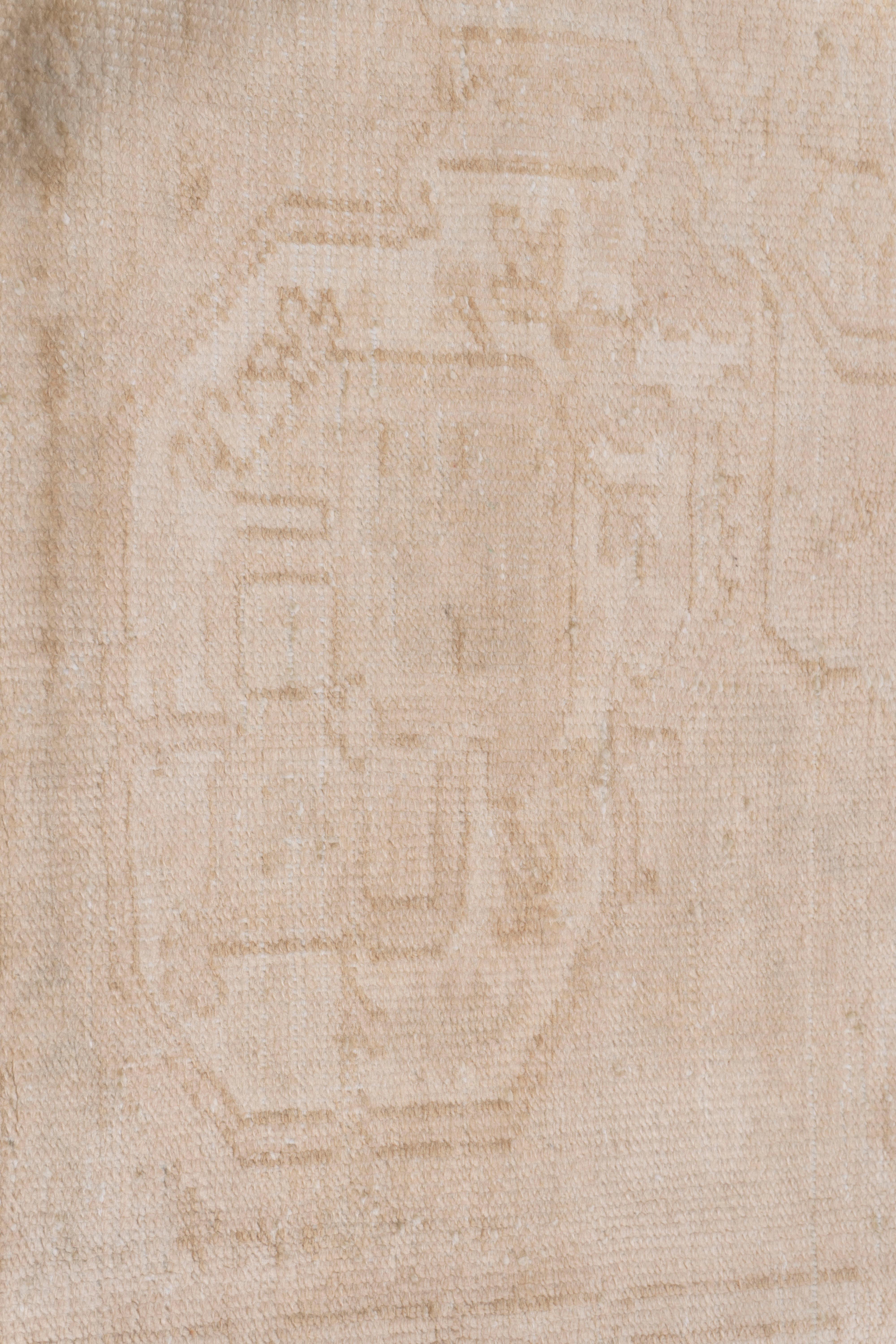 Vintage Tan Gedämpfter Persischer Heriz Teppich 10' X 12'5 (20. Jahrhundert) im Angebot