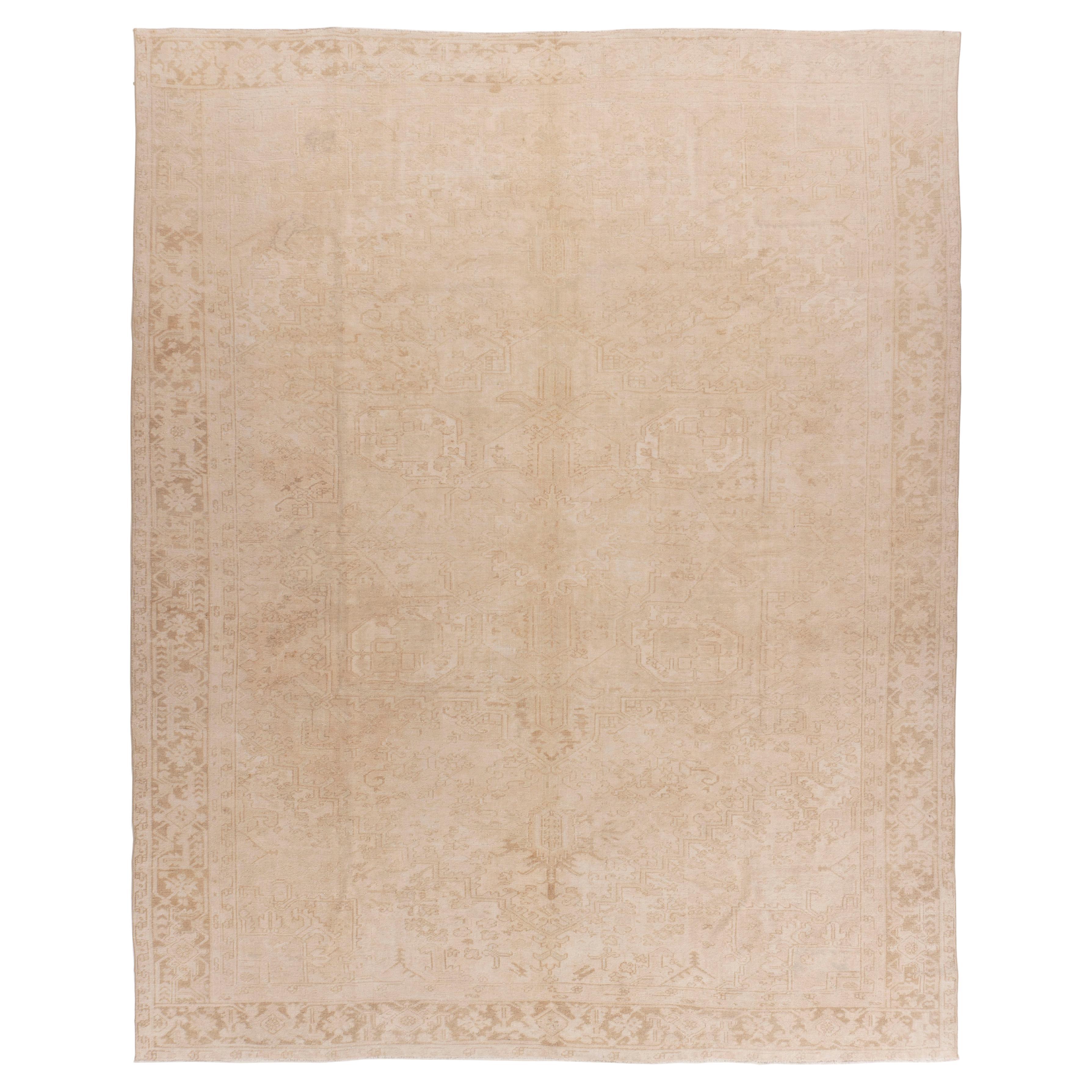 Vintage Tan Gedämpfter Persischer Heriz Teppich 10
X 12
5