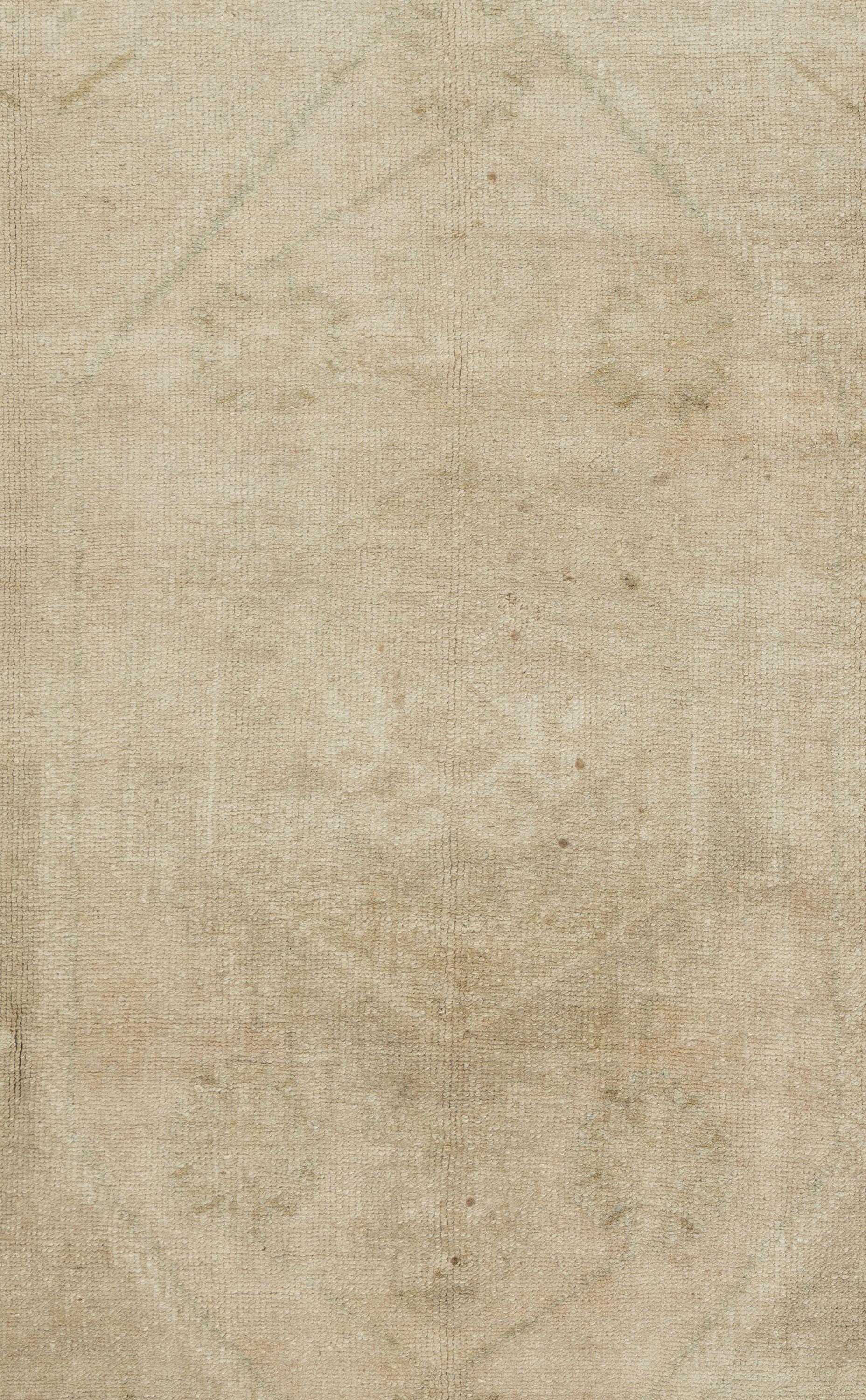 Hand-Knotted Vintage Tan Turkish Anatolian Area Rug For Sale