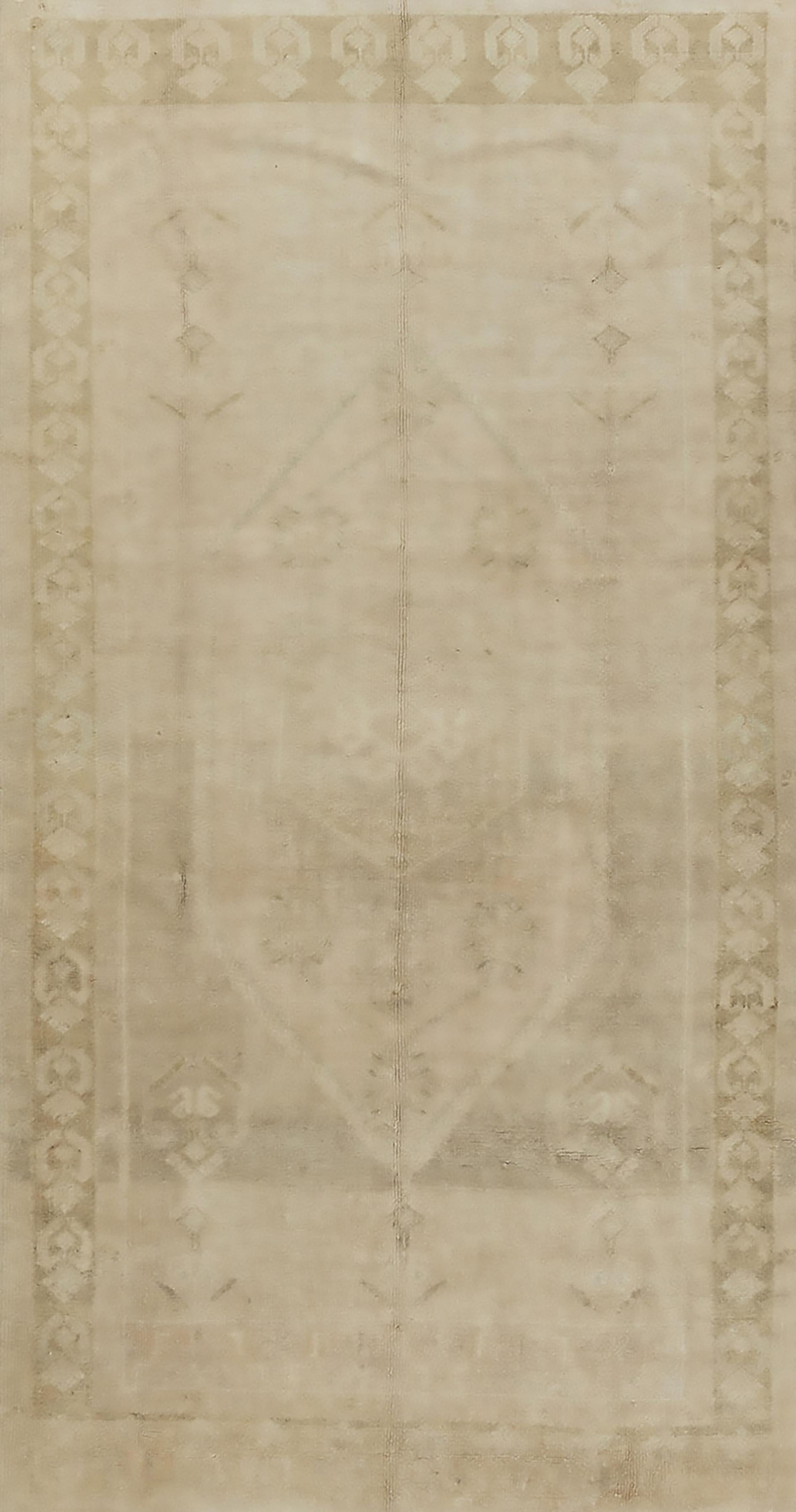 Vintage Tan Türkisch Anatolischer Vorleger im Angebot 1