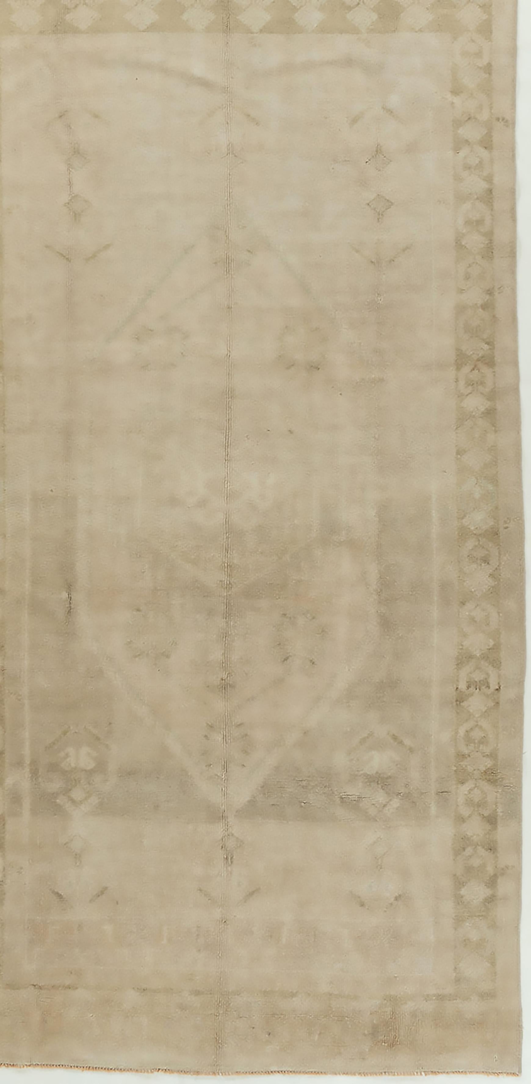 Vintage Tan Türkisch Anatolischer Vorleger im Angebot 2