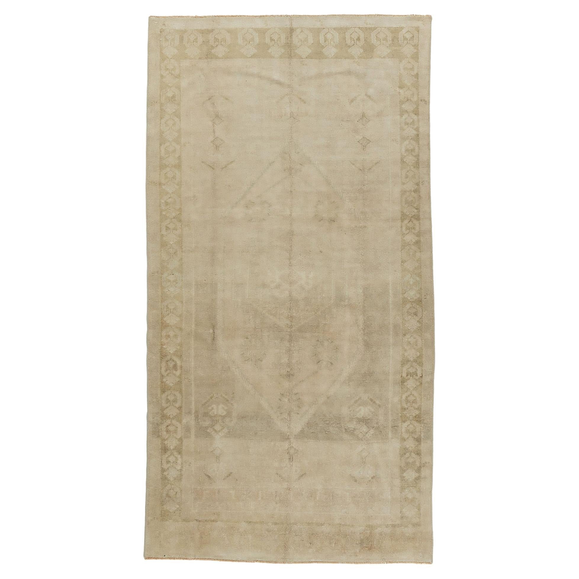 Vintage Tan Turkish Anatolian Area Rug
