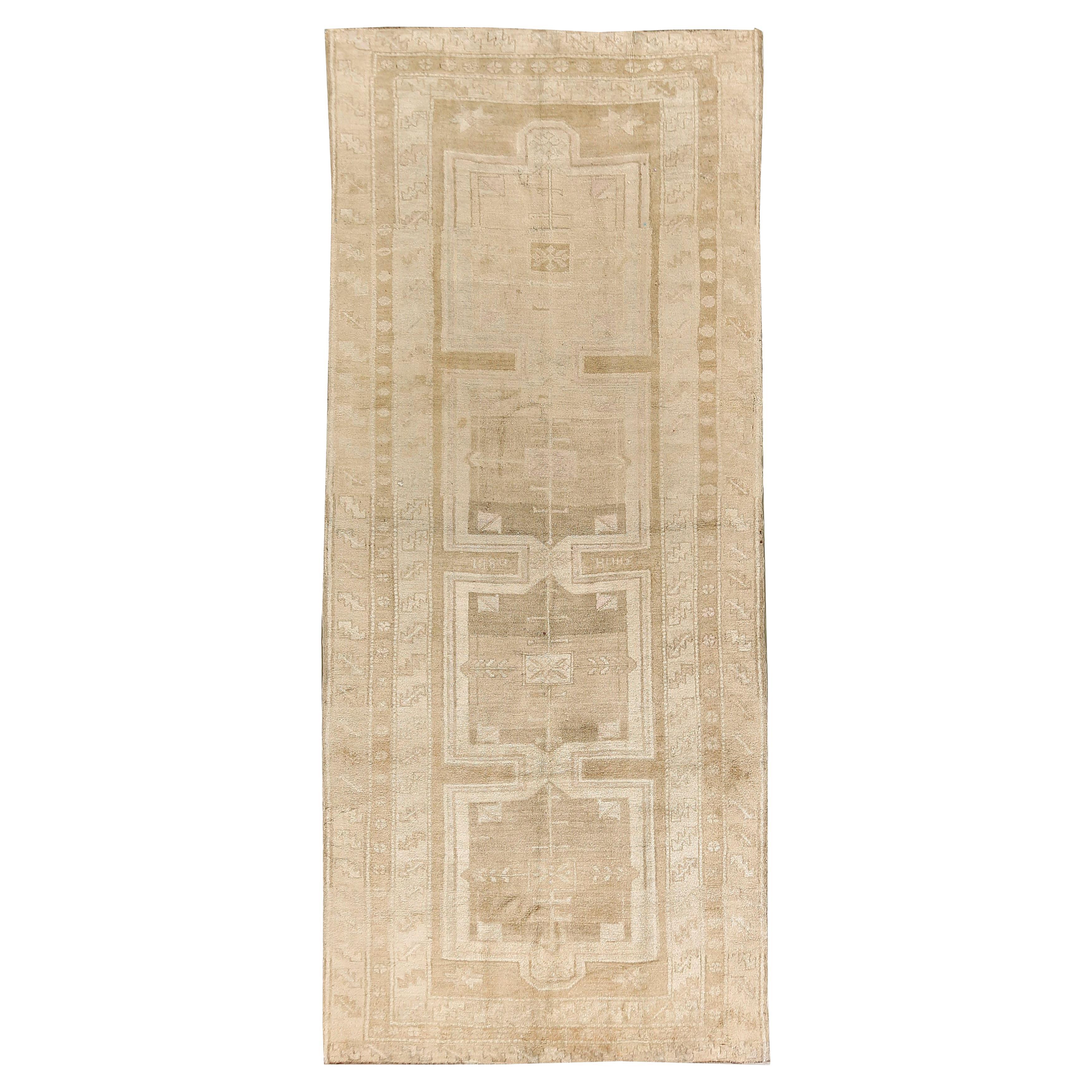 Vintage Tan Turkish Kars Rug