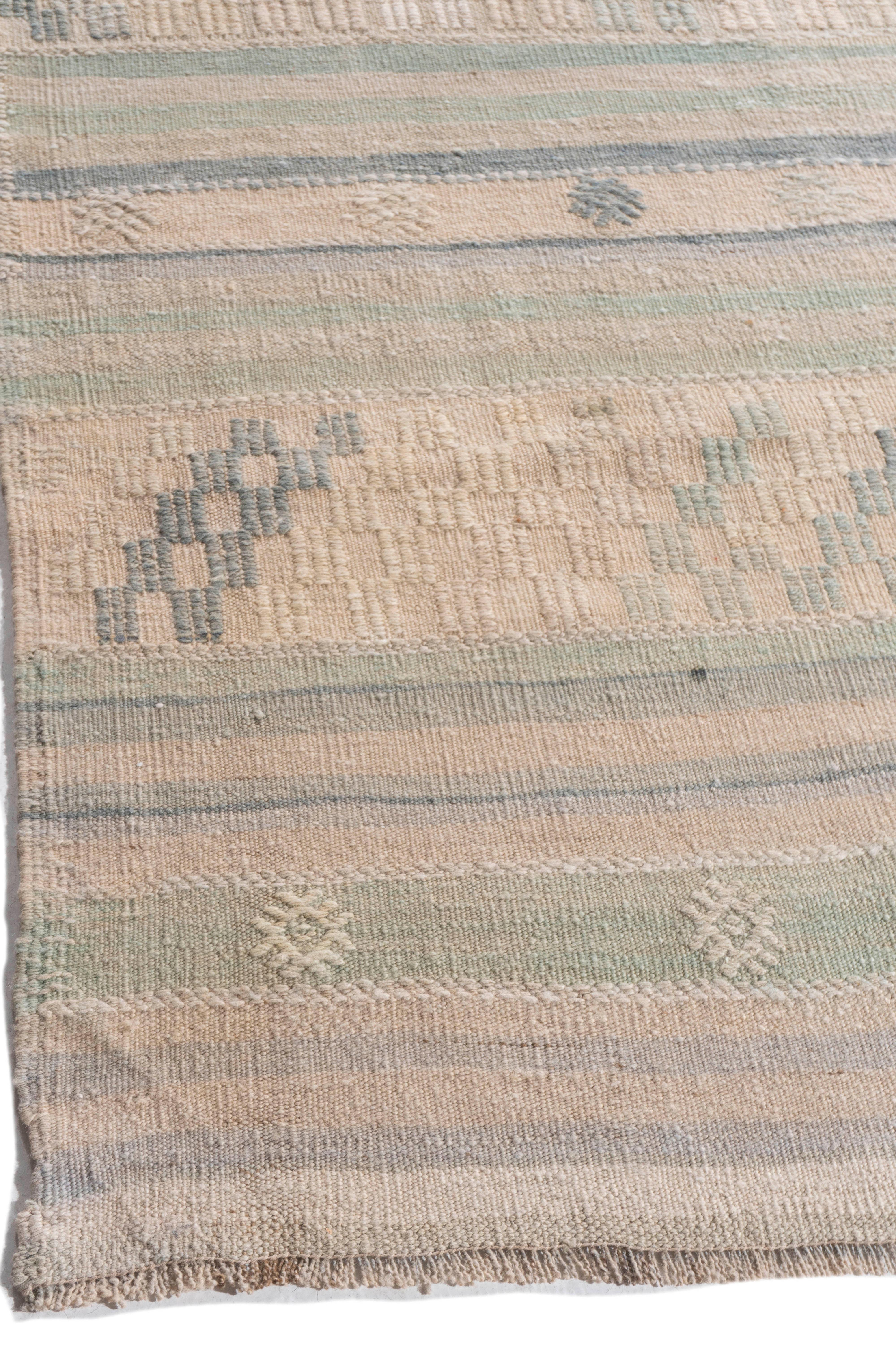 Vintage CIRCA 1940 Tan Türkischer Kilim Flachgewebe-Teppich im Angebot 5
