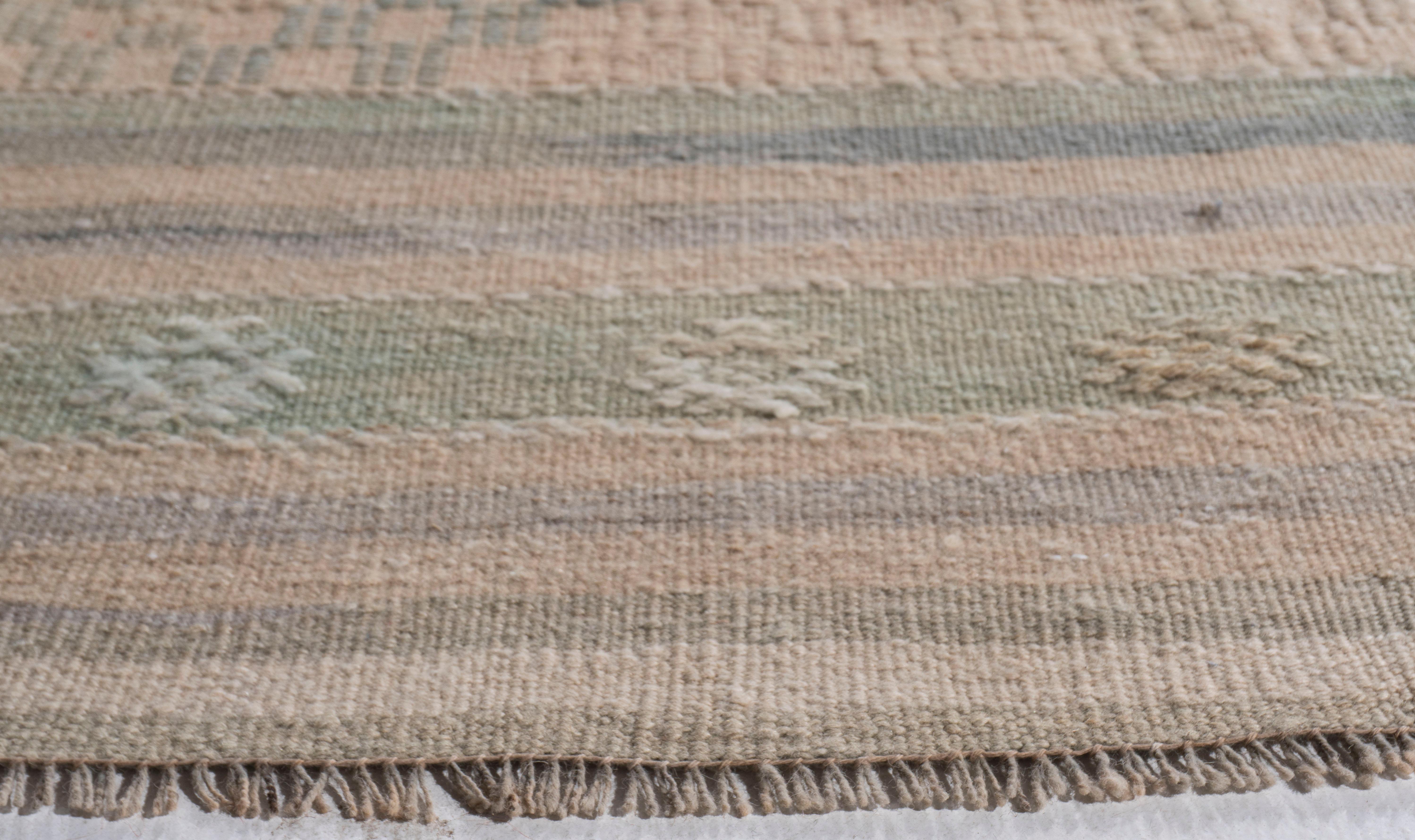 Vintage CIRCA 1940 Tan Türkischer Kilim Flachgewebe-Teppich im Angebot 7
