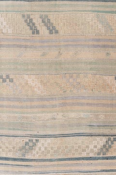 Vintage Circa 1940 Tan Turkish Kilim Flatweave Rug